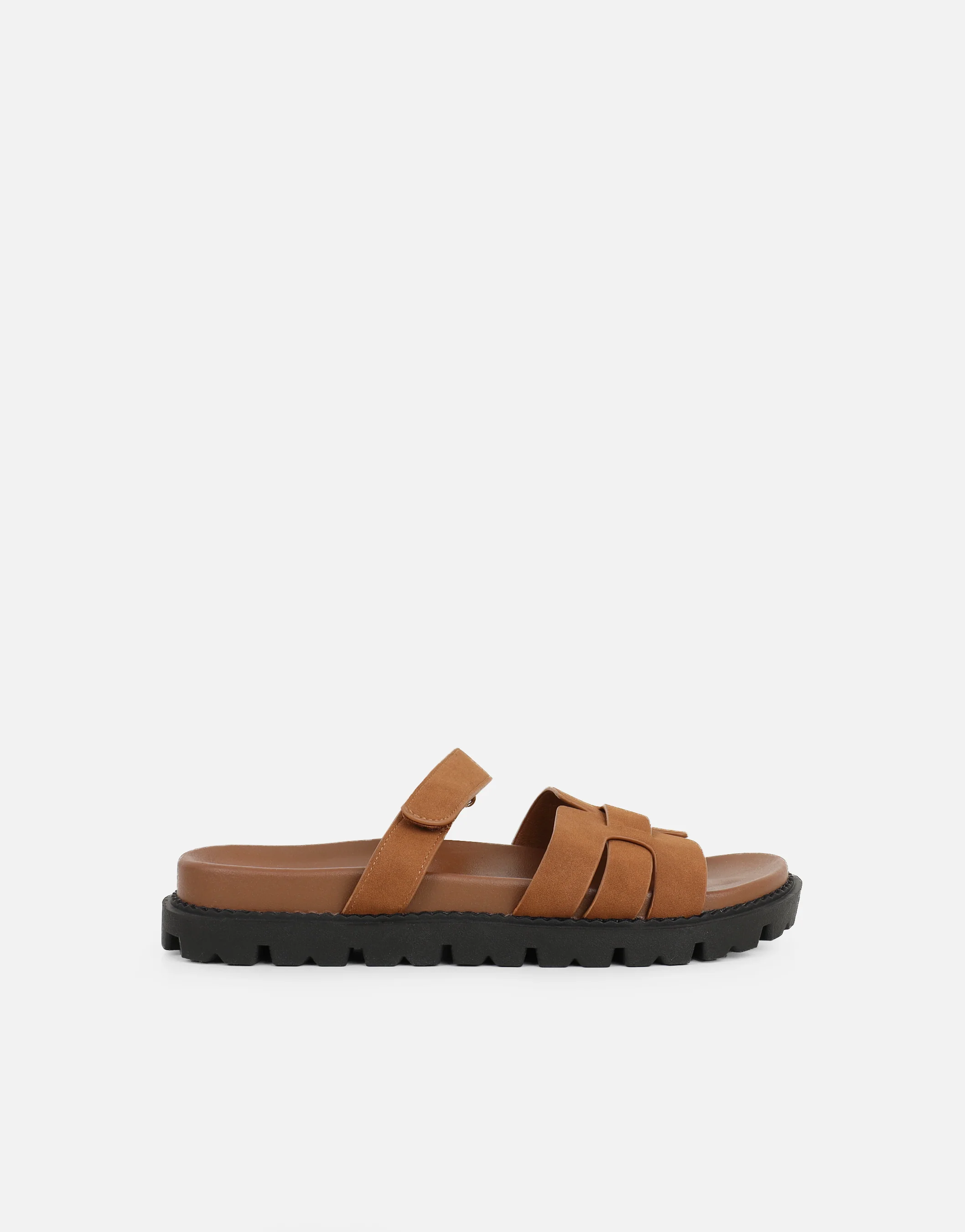 Adelle Tan Nubuck Chunky Footbed Slides - Image 2