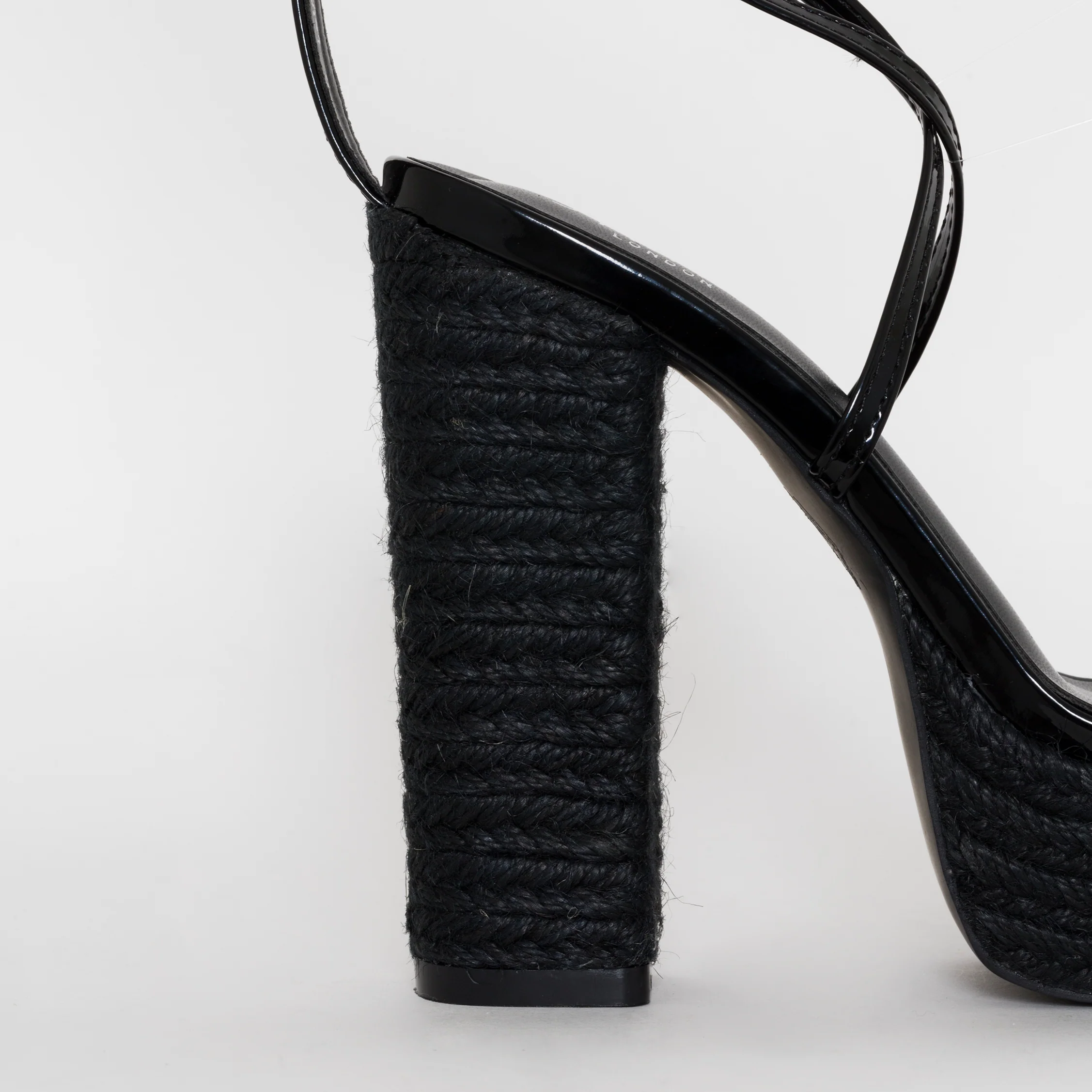 Akira Black Patent Lace Up Platform Heels - Image 3