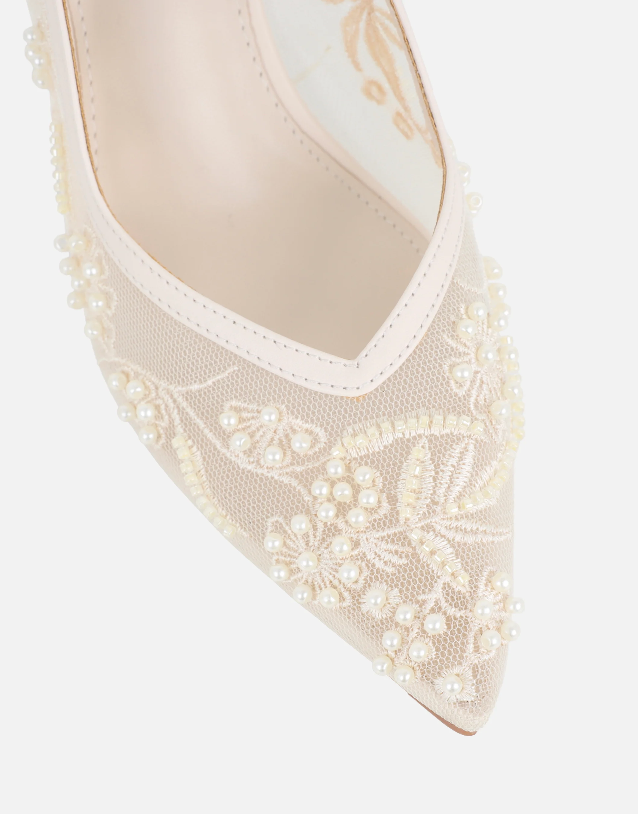 Alizia Stone Mesh Embellished Slingback Courts - Image 4