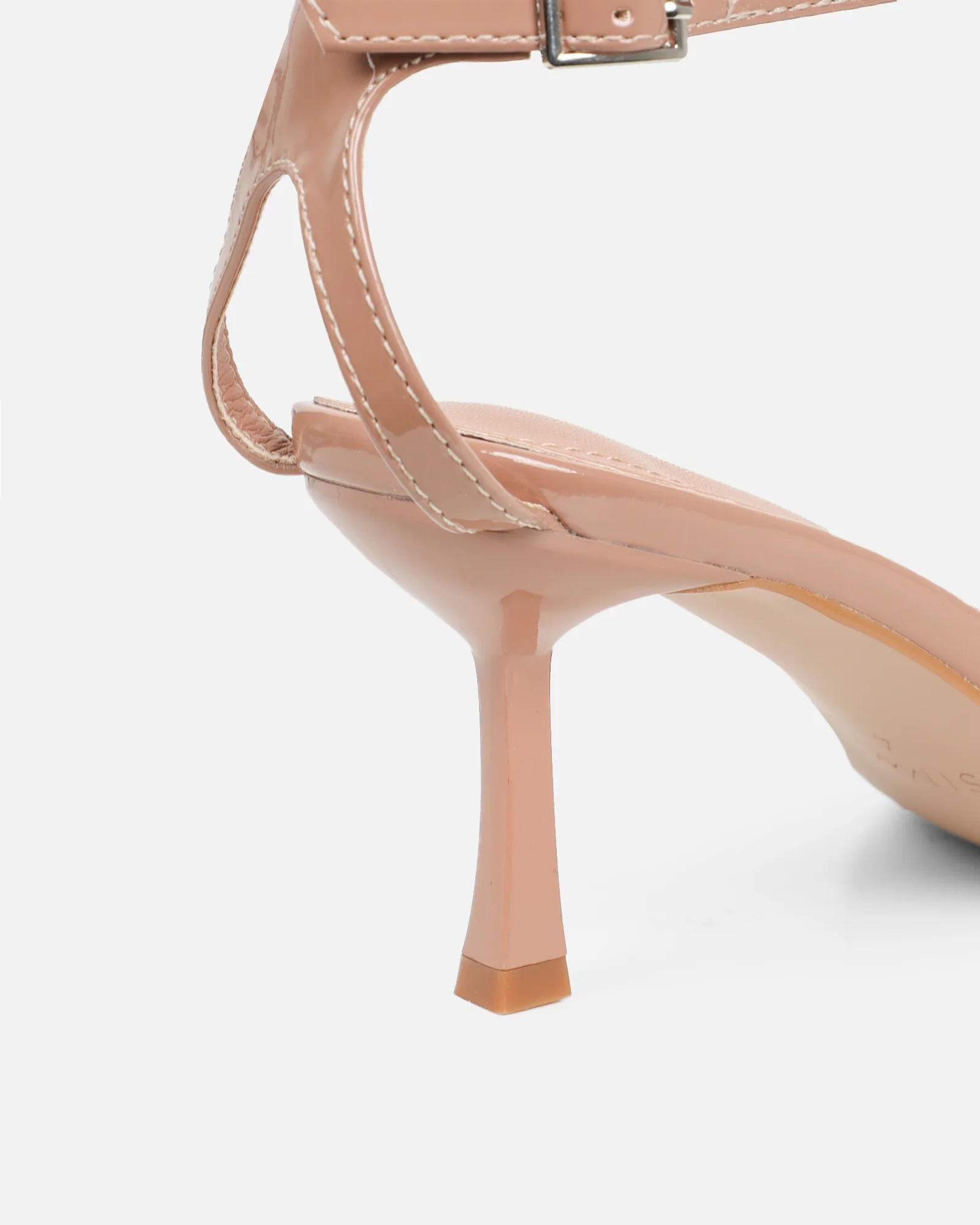 Anha Nude Patent Diamante Knot Heeled Sandals - Image 3