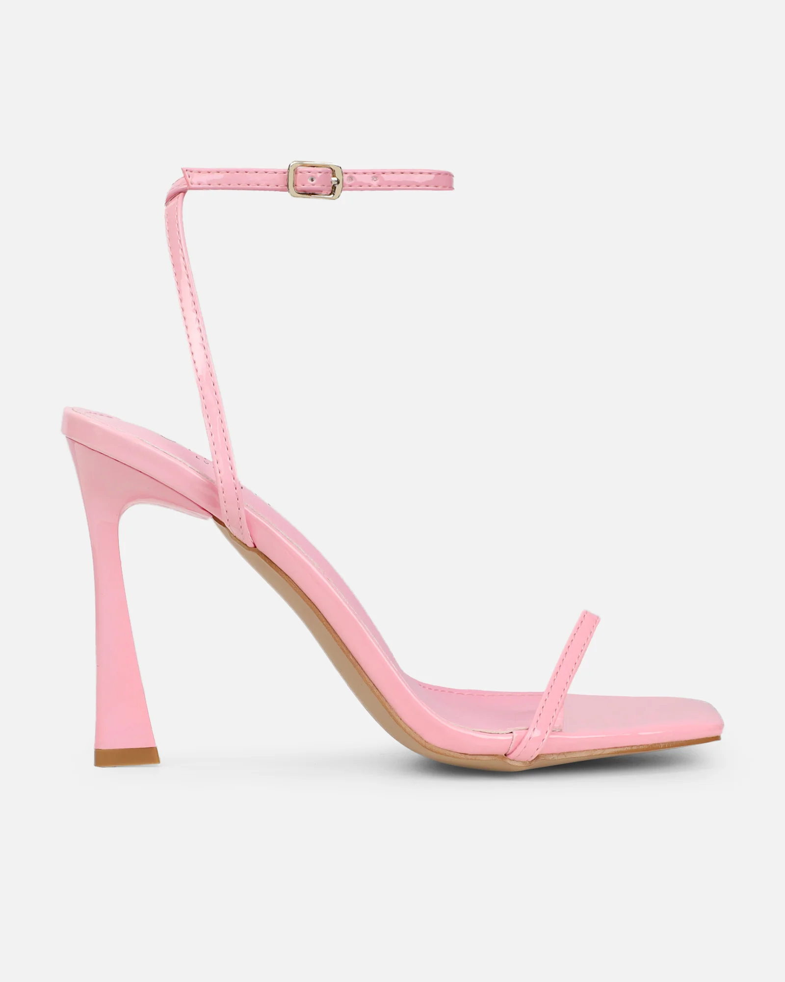 Apple Baby Pink Patent Flared Heeled Sandals - Image 2