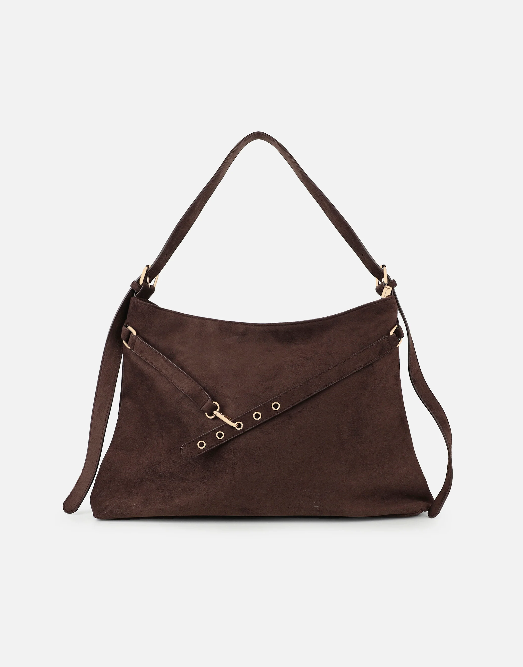 Artemis Brown Suede Shoulder Bag - Image 4