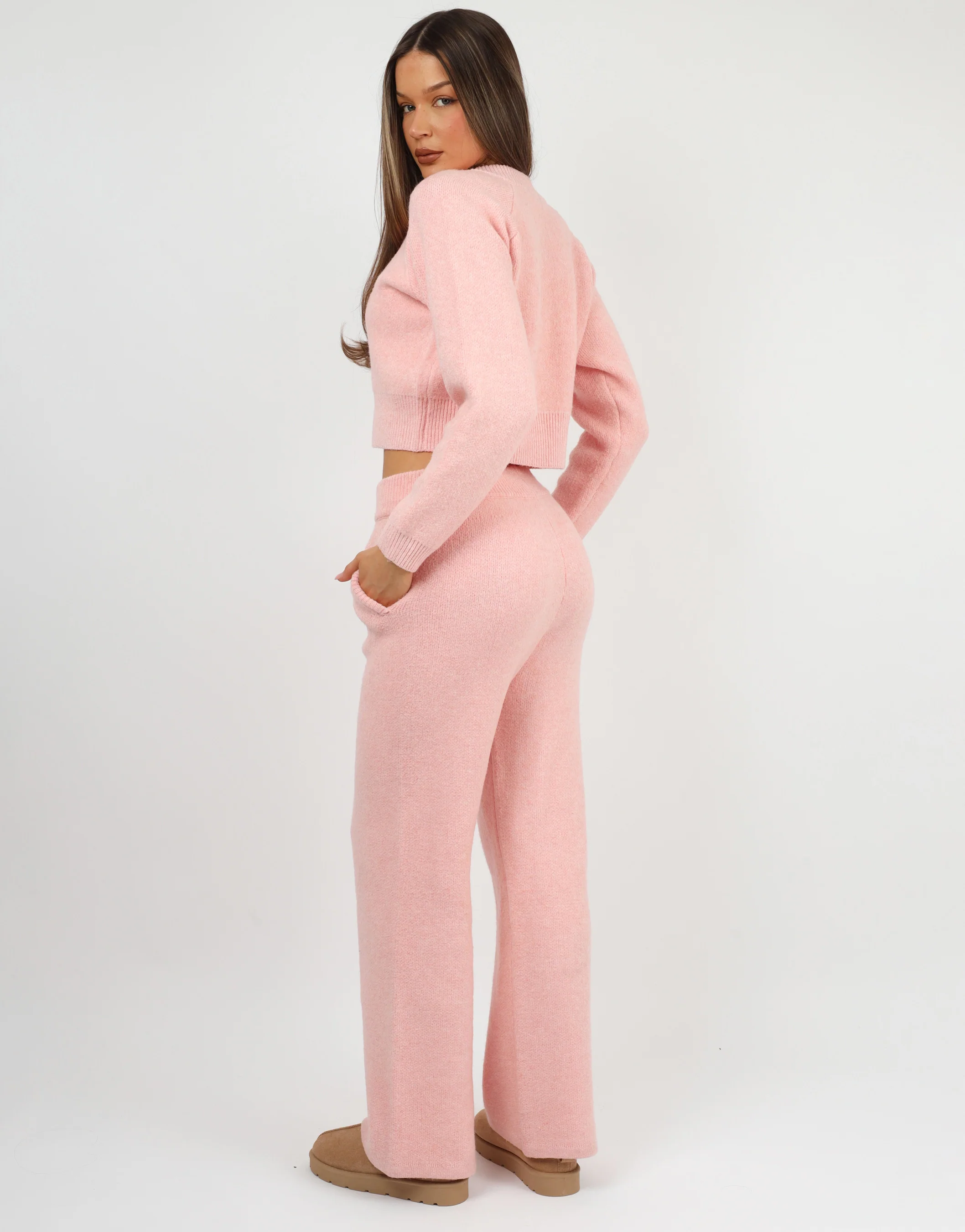 Ayla Simmi Studios Bomber Knit Jacket In Pink - Image 4