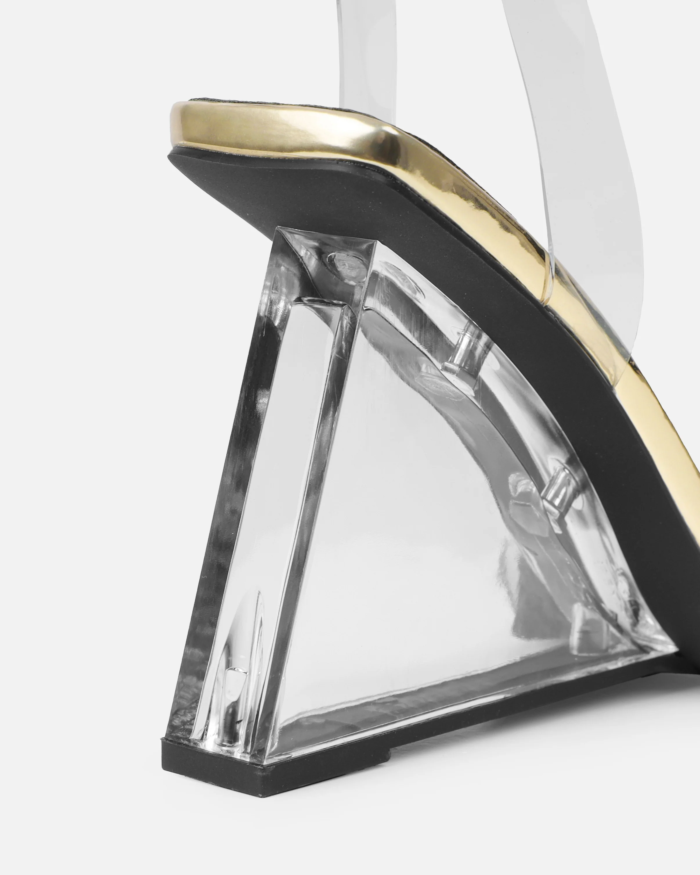Bali Gold Mirror Clear Wedge Sandals - Image 3