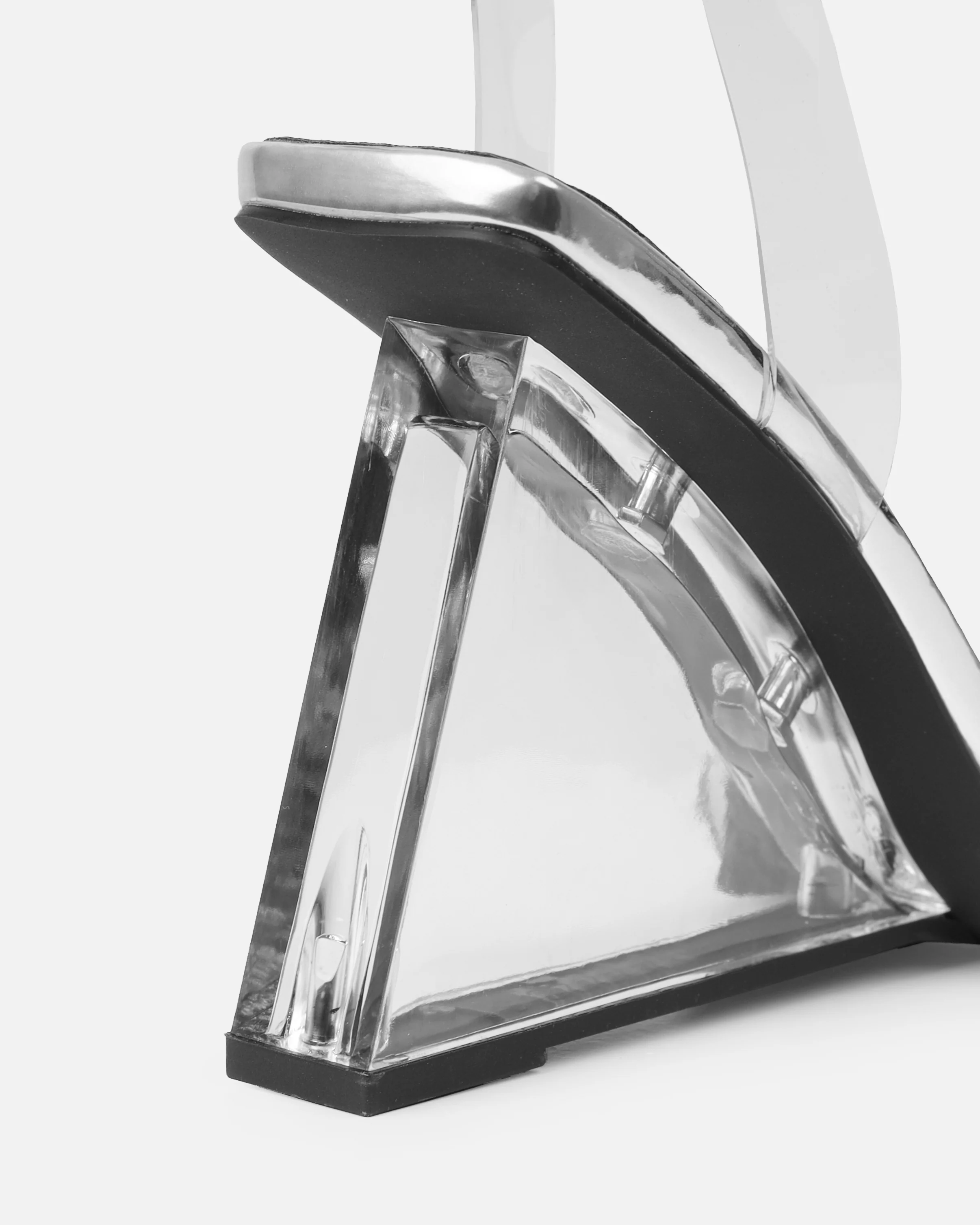 Bali Silver Mirror Clear Wedge Sandals - Image 3