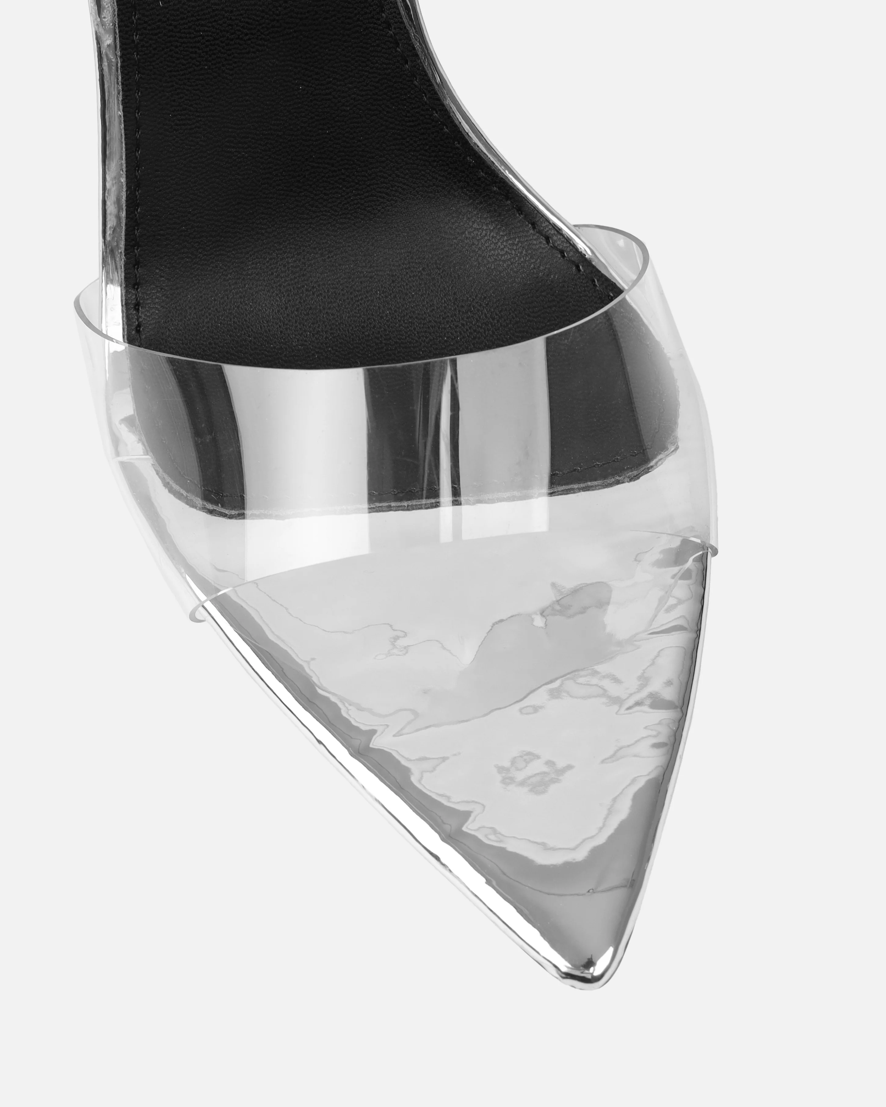Bali Silver Mirror Clear Wedge Sandals - Image 4