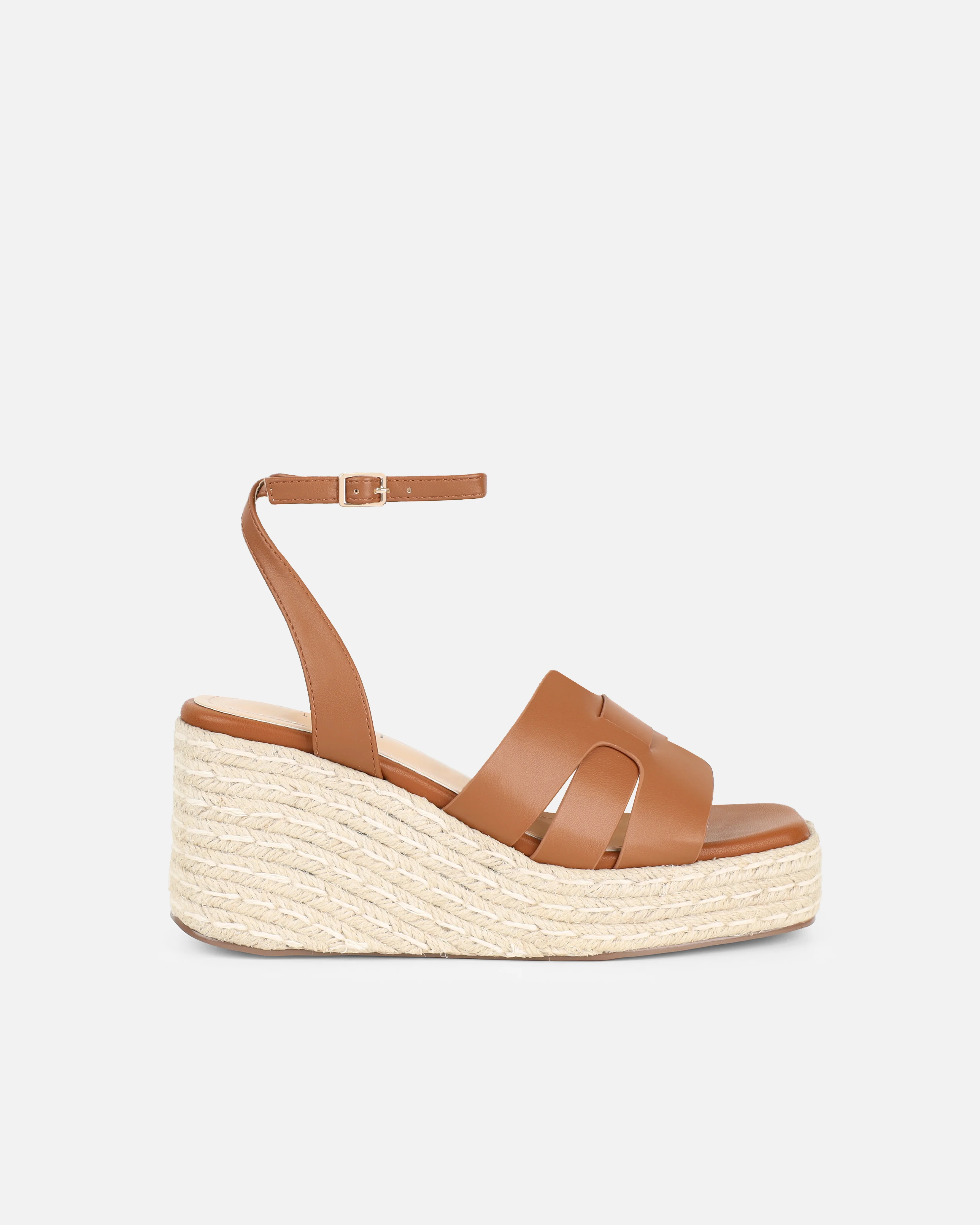 Bellamy Tan Wedge Sandals - Image 2