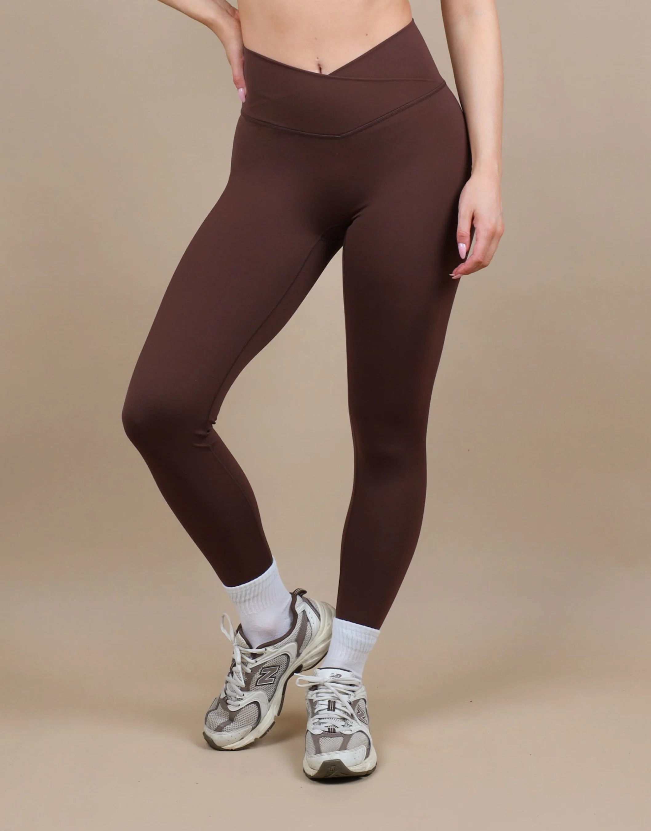 Blake V Front Leggings in Brown - Image 2
