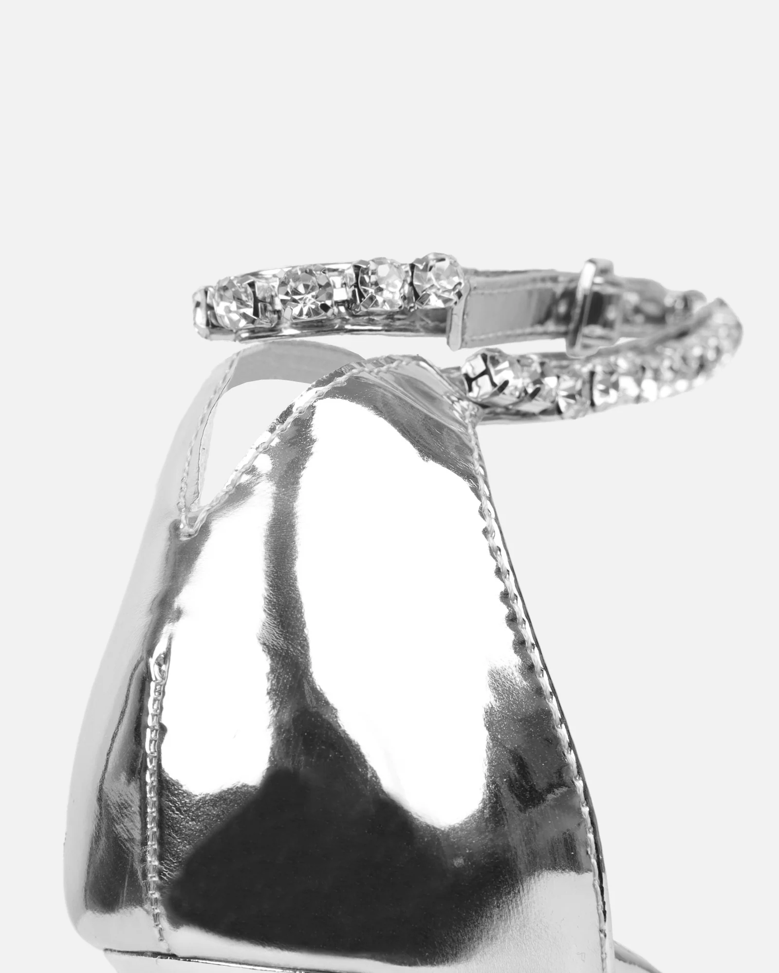Brielle Silver Diamante Heeled Sandals - Image 3