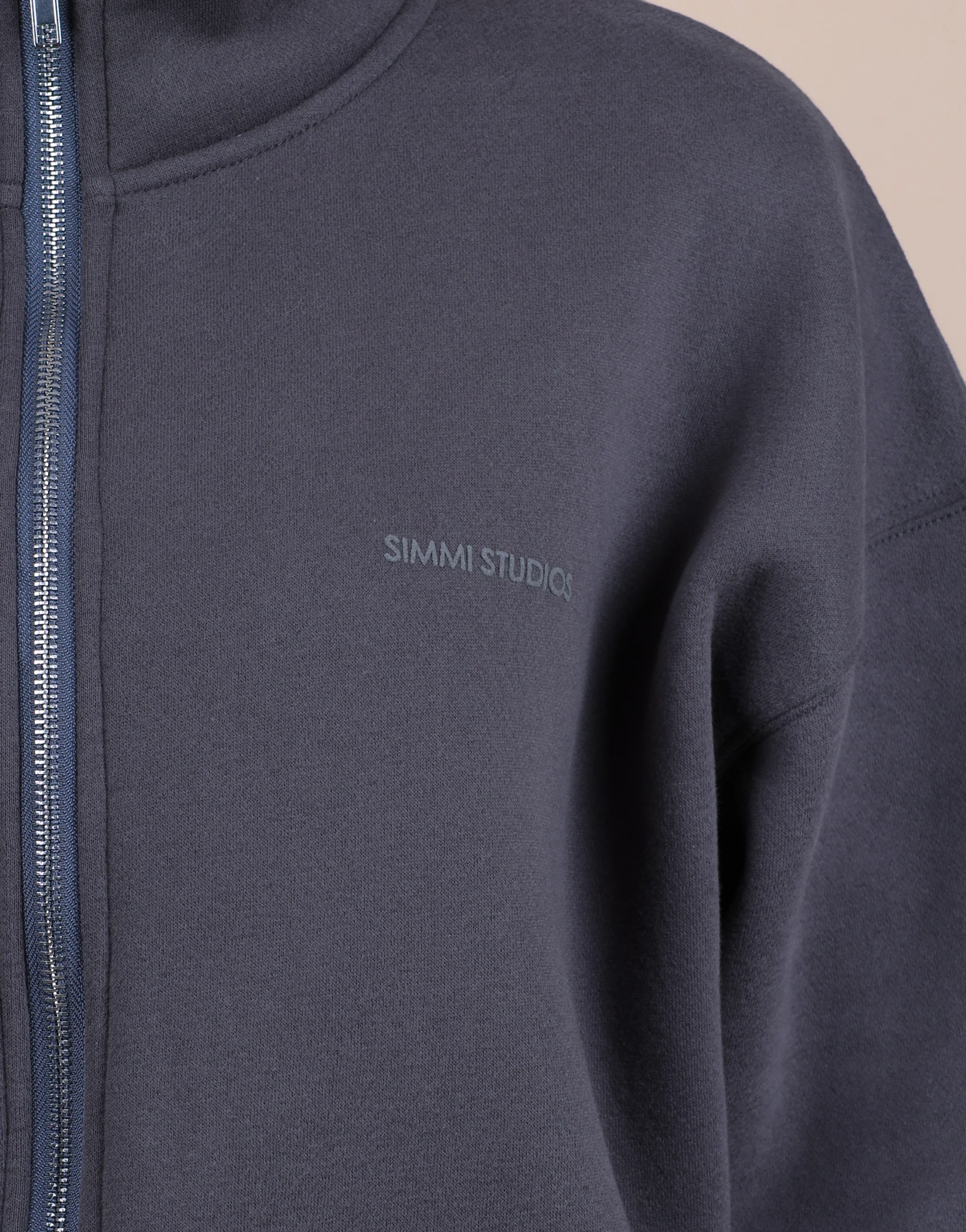 Bronte Simmi Studios Zip Through Funnel Neck Sweatshirt In Slate - Image 6
