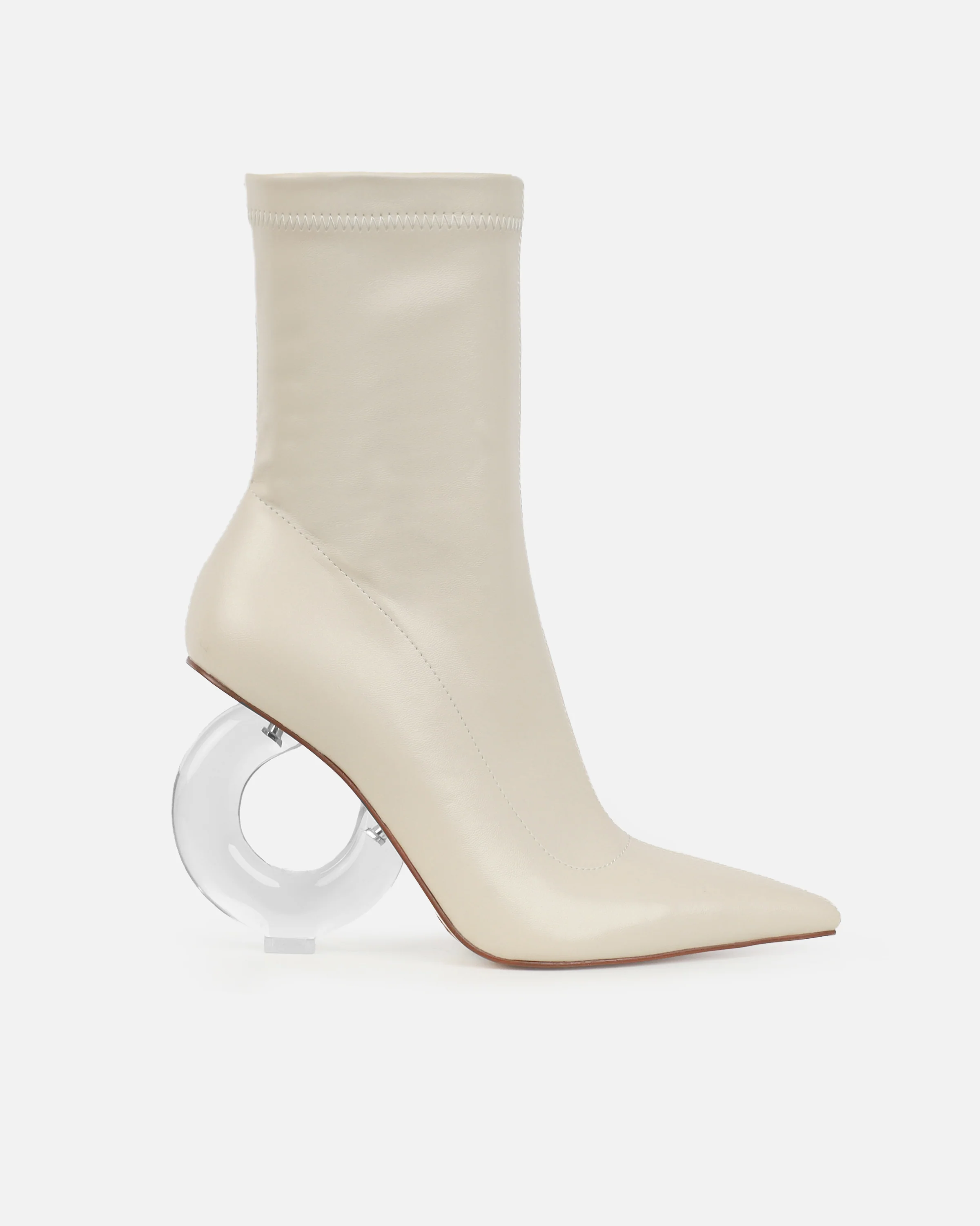 Brycen Stone Clear Sculptural Heel Boots - Image 2
