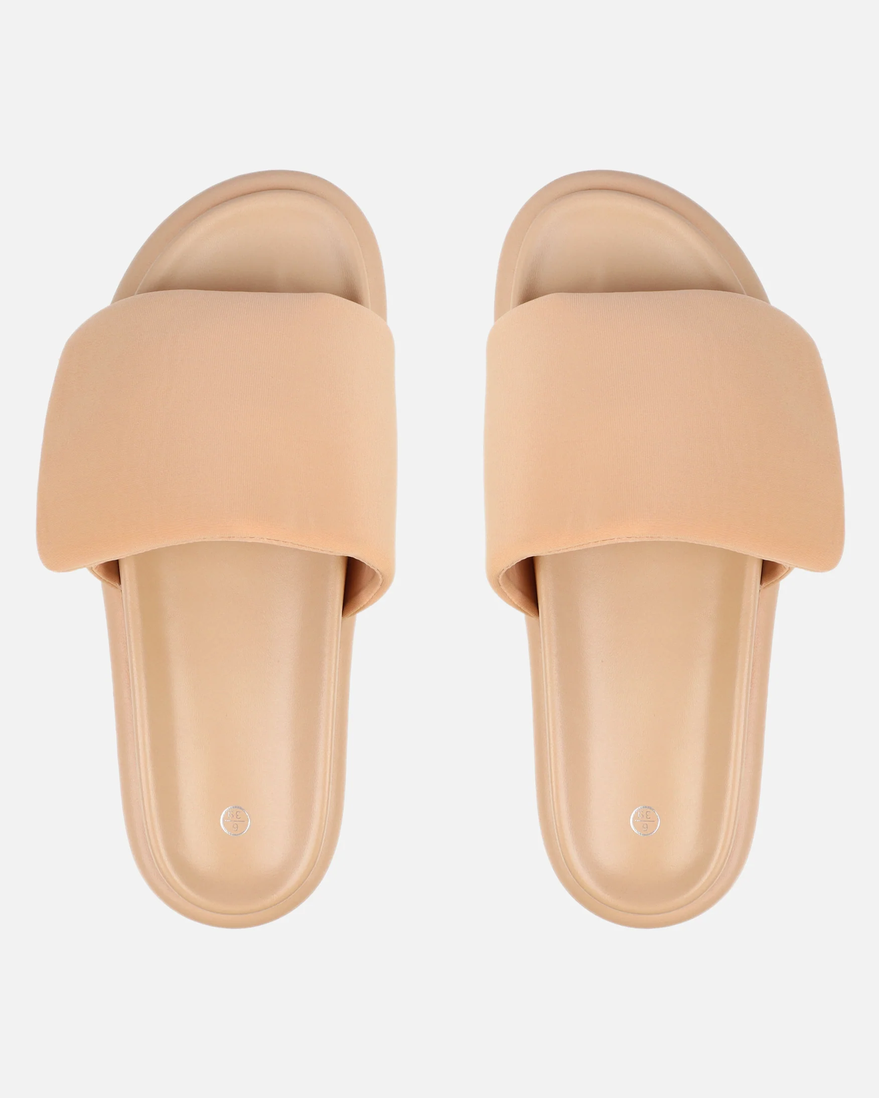 Cactus Beige Padded Slider Sandals - Image 3