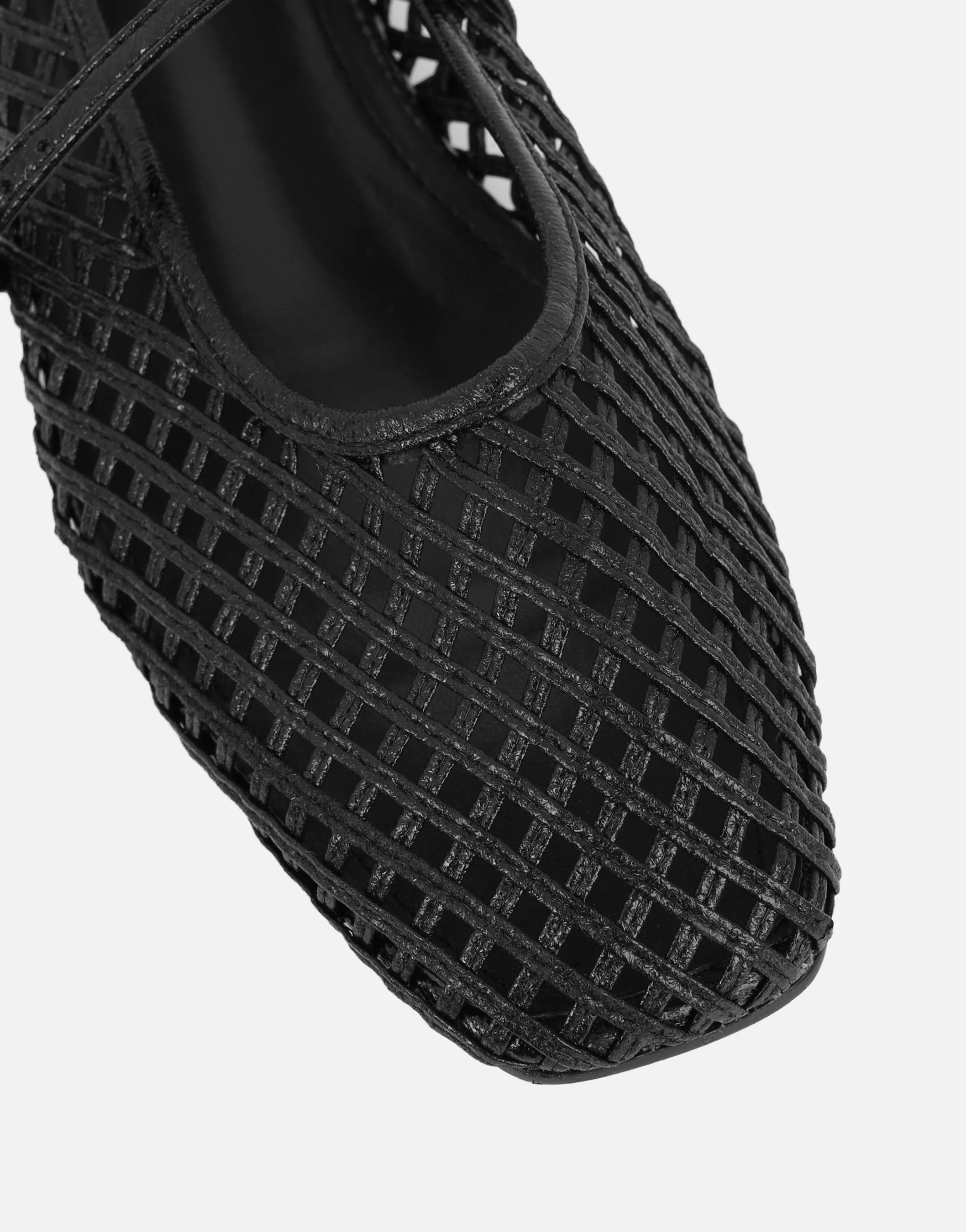 Cecilia Black Woven Mesh Ballet Flats - Image 4