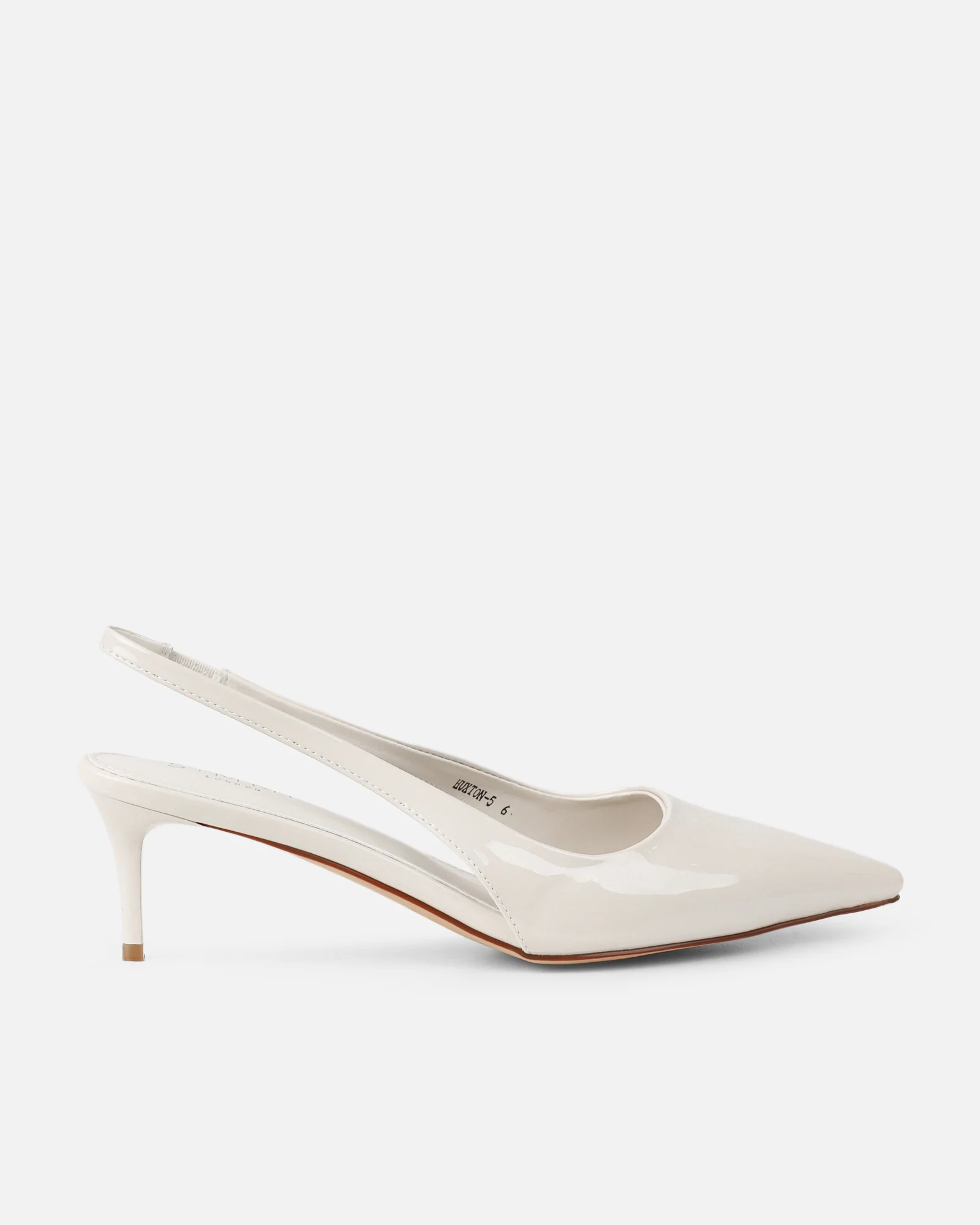 Cecily Stone Patent Low Sling Back Court Shoes - Image 2