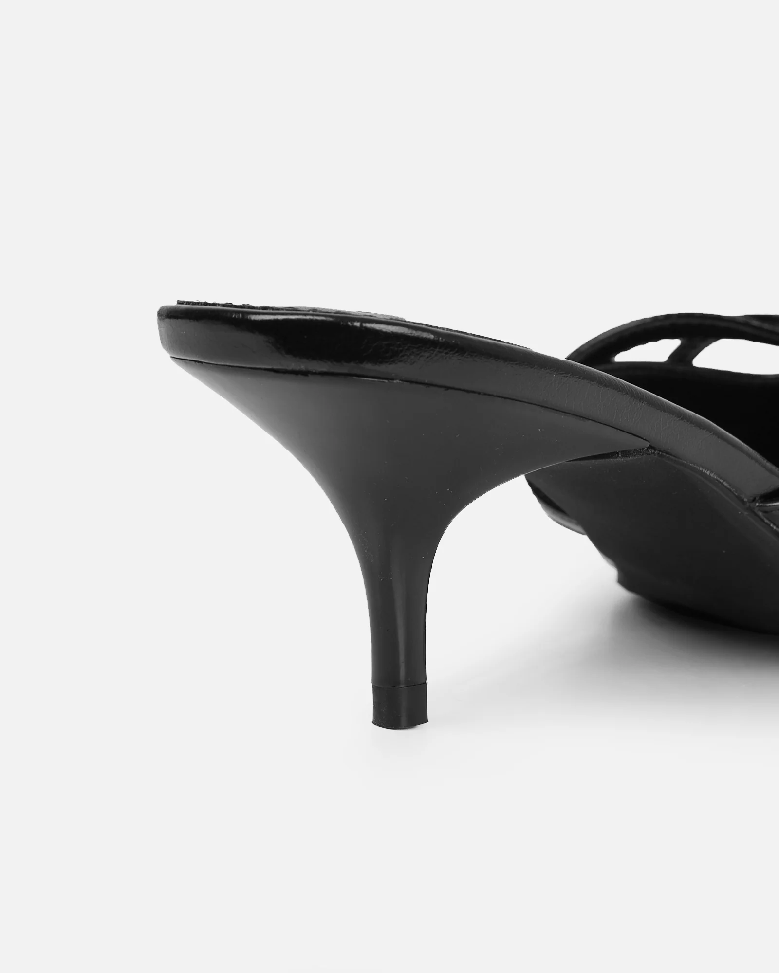 Char black low heel buckle mules - Image 3