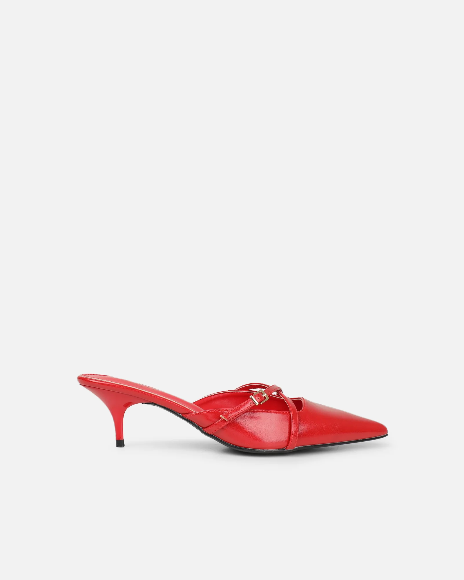 Char red low heel buckle mules - Image 2