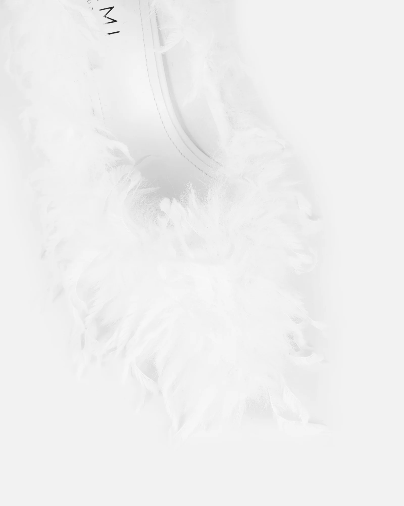 Charlee White Faux Feathered Court Shoes - Image 4