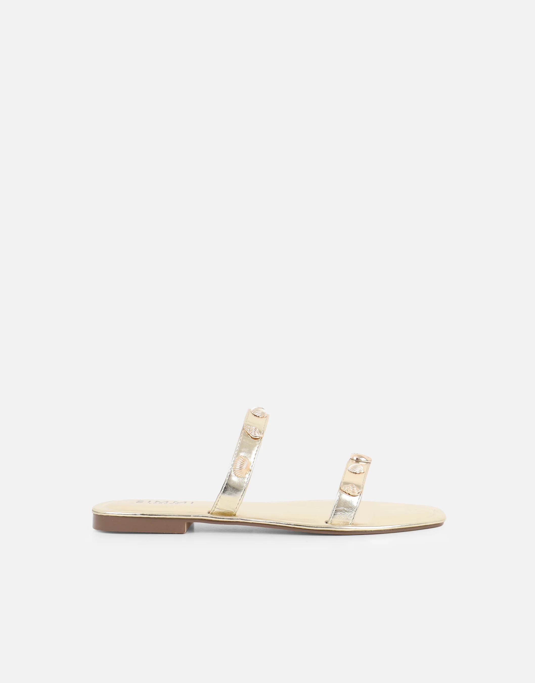 Chiara Gold Embellished Flat Sandals - Image 2