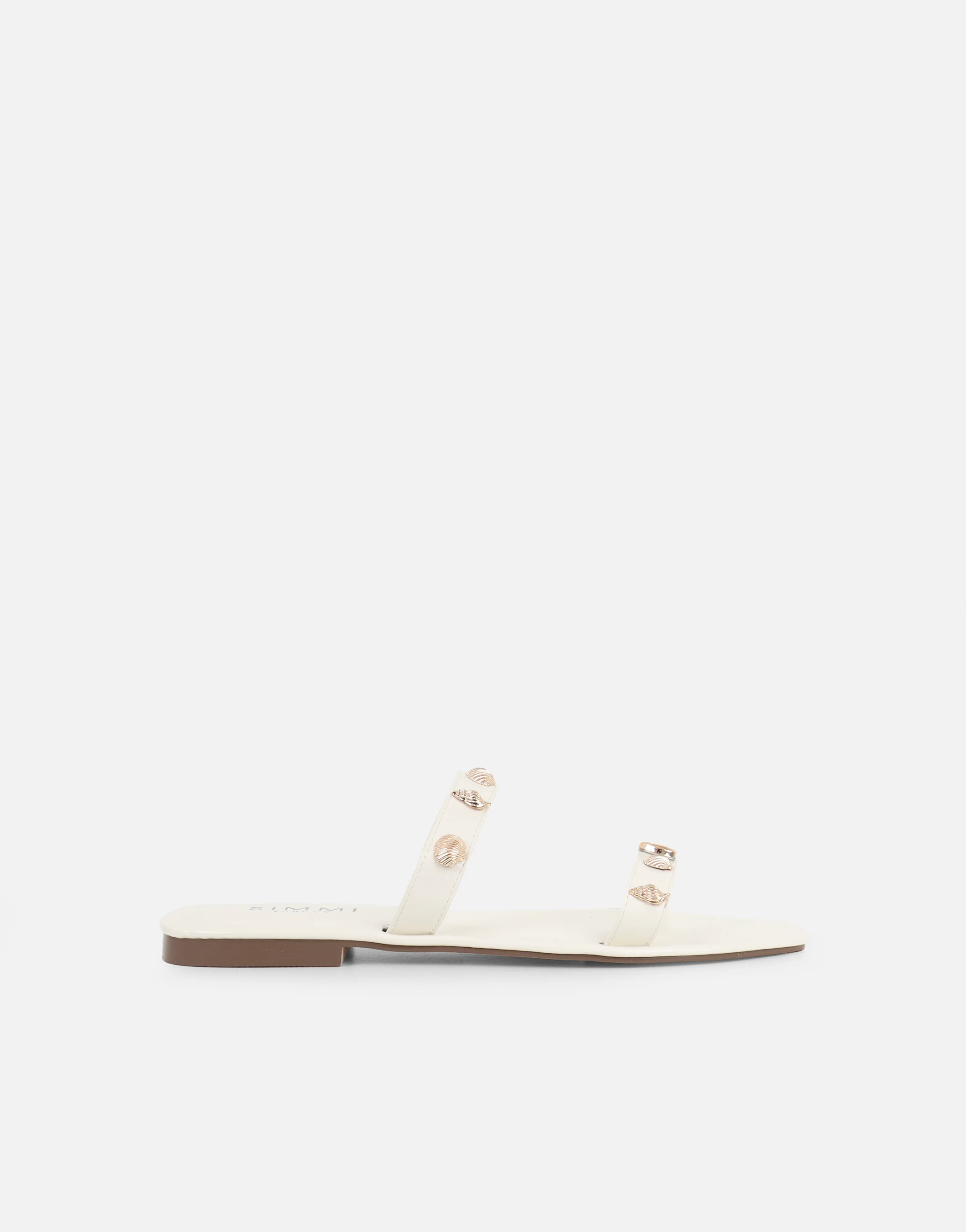 Chiara White Embellished Flat Sandals - Image 2