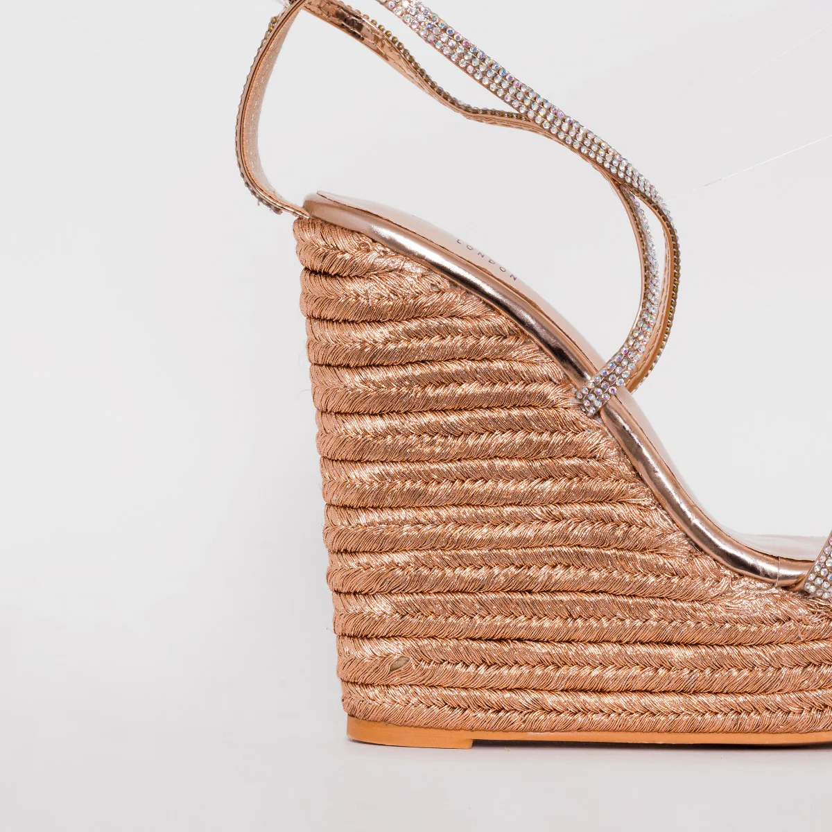 Ciara Wide Fit Rose Gold Espadrille Wedges - Image 3