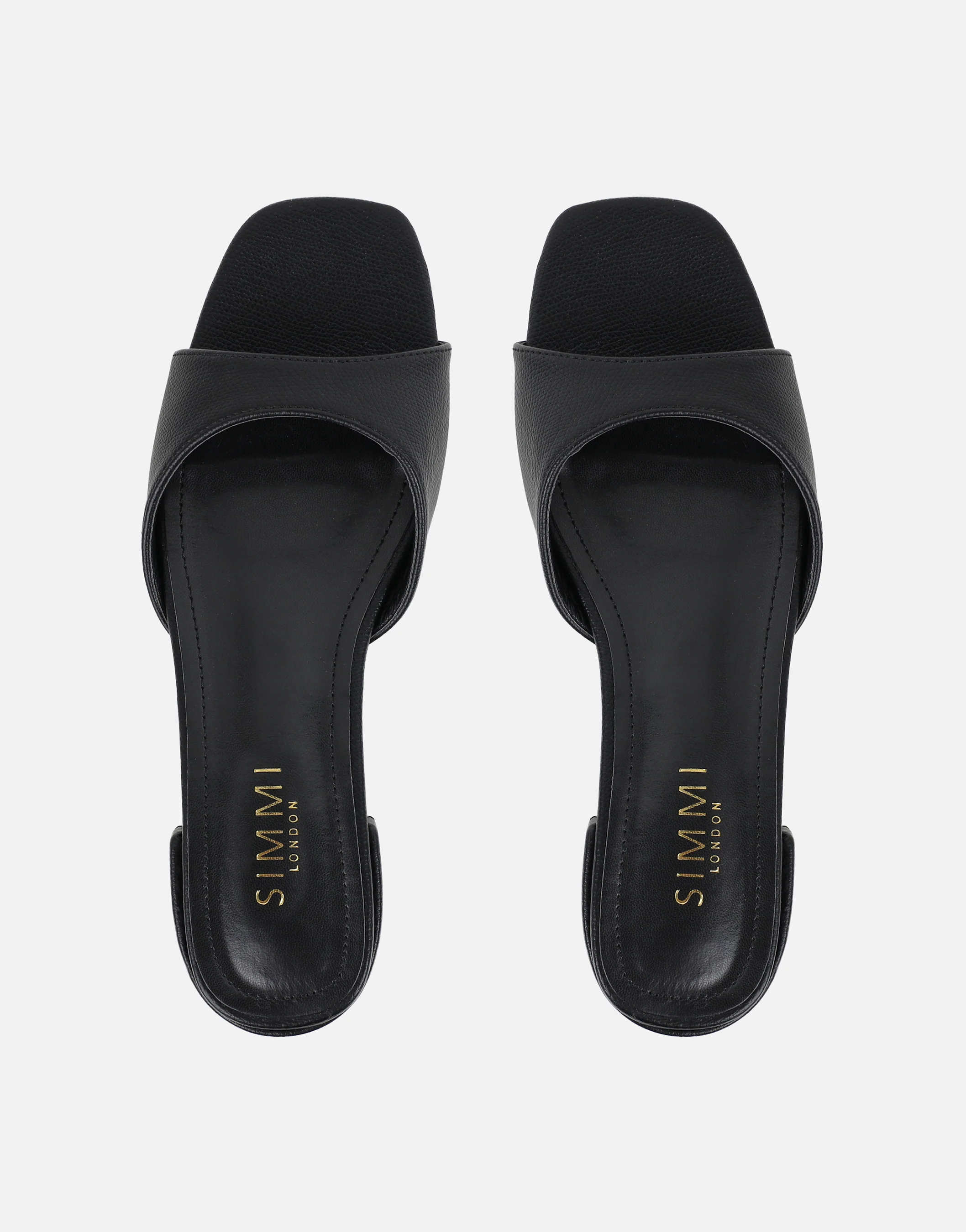 Claire Black Block Heel Mules - Image 3