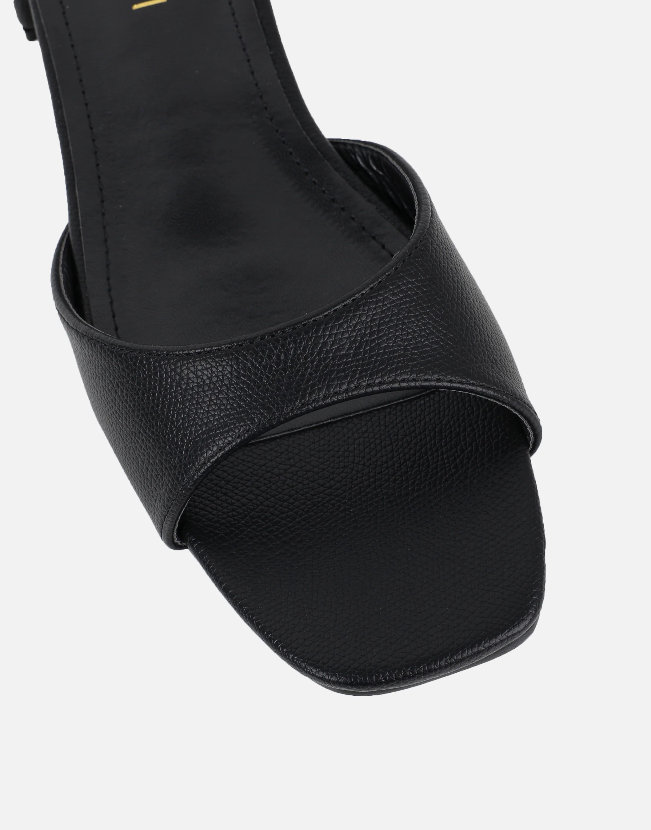 Claire Black Block Heel Mules - Image 4