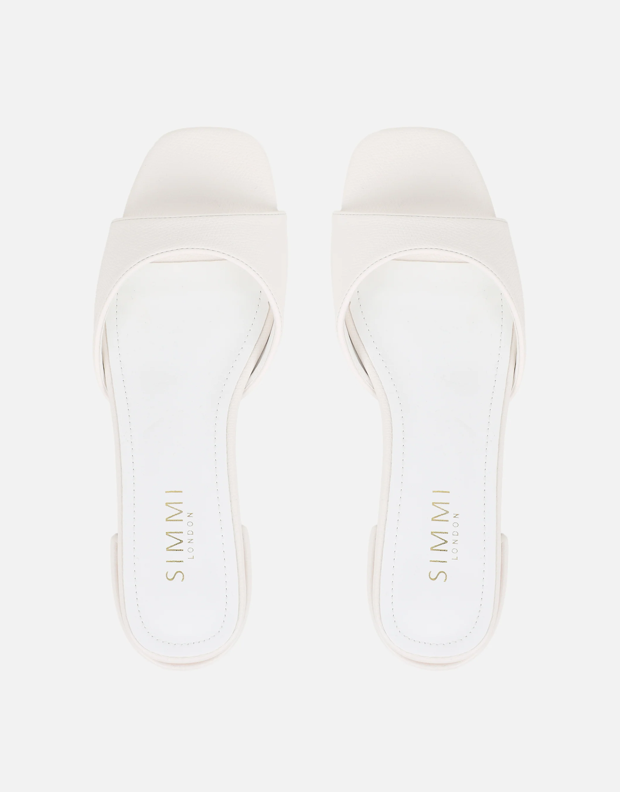 Claire White Block Heel Mules - Image 3