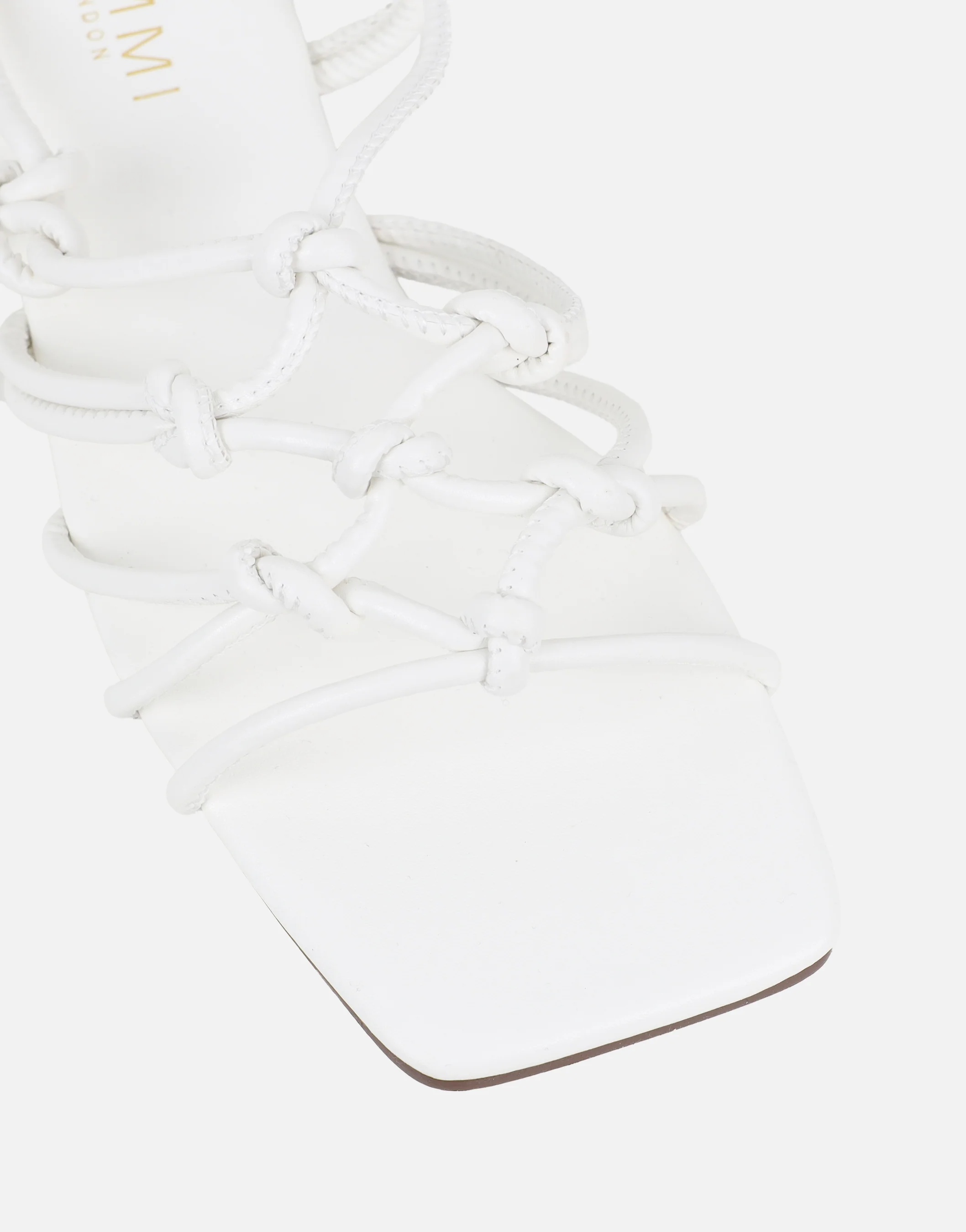 Clea White Rope Tie Up Sandals - Image 4