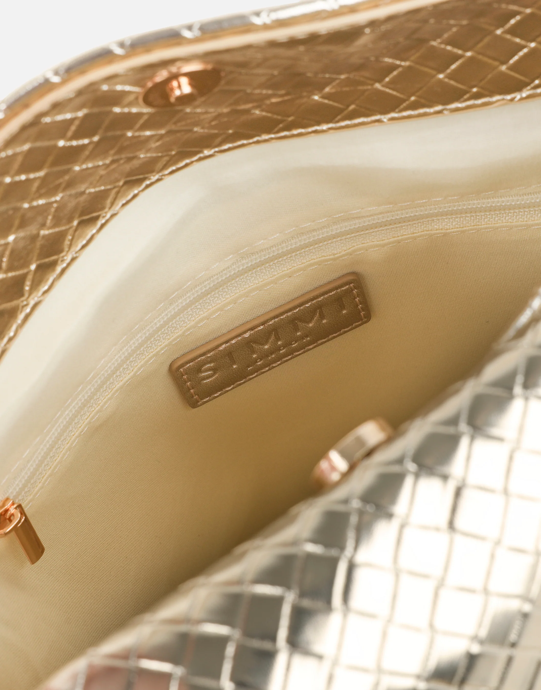 Clementine Gold Woven Shoulder Bag - Image 6