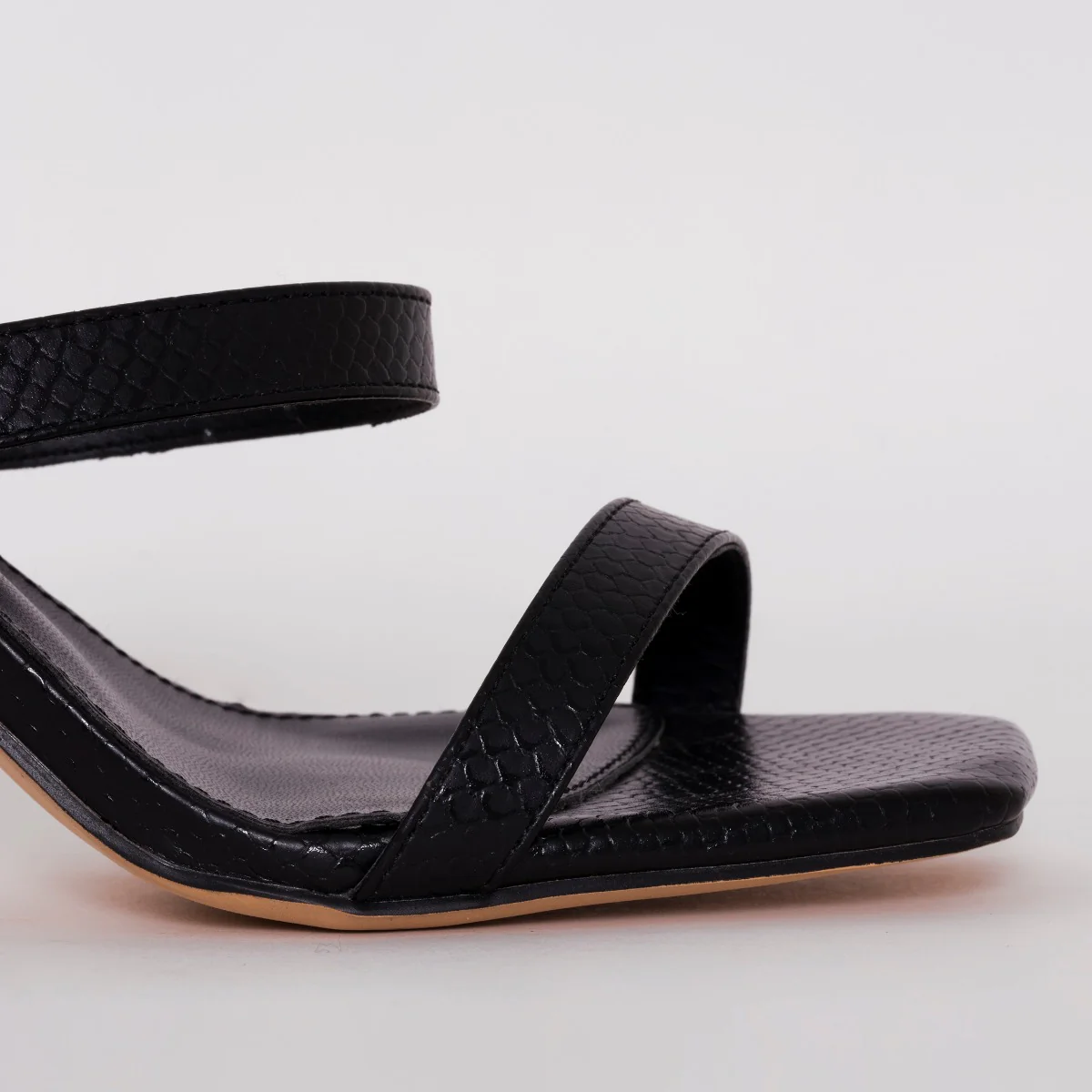 Dalla Wide Fit Black Snake Print Mid Heel Mules - Image 2