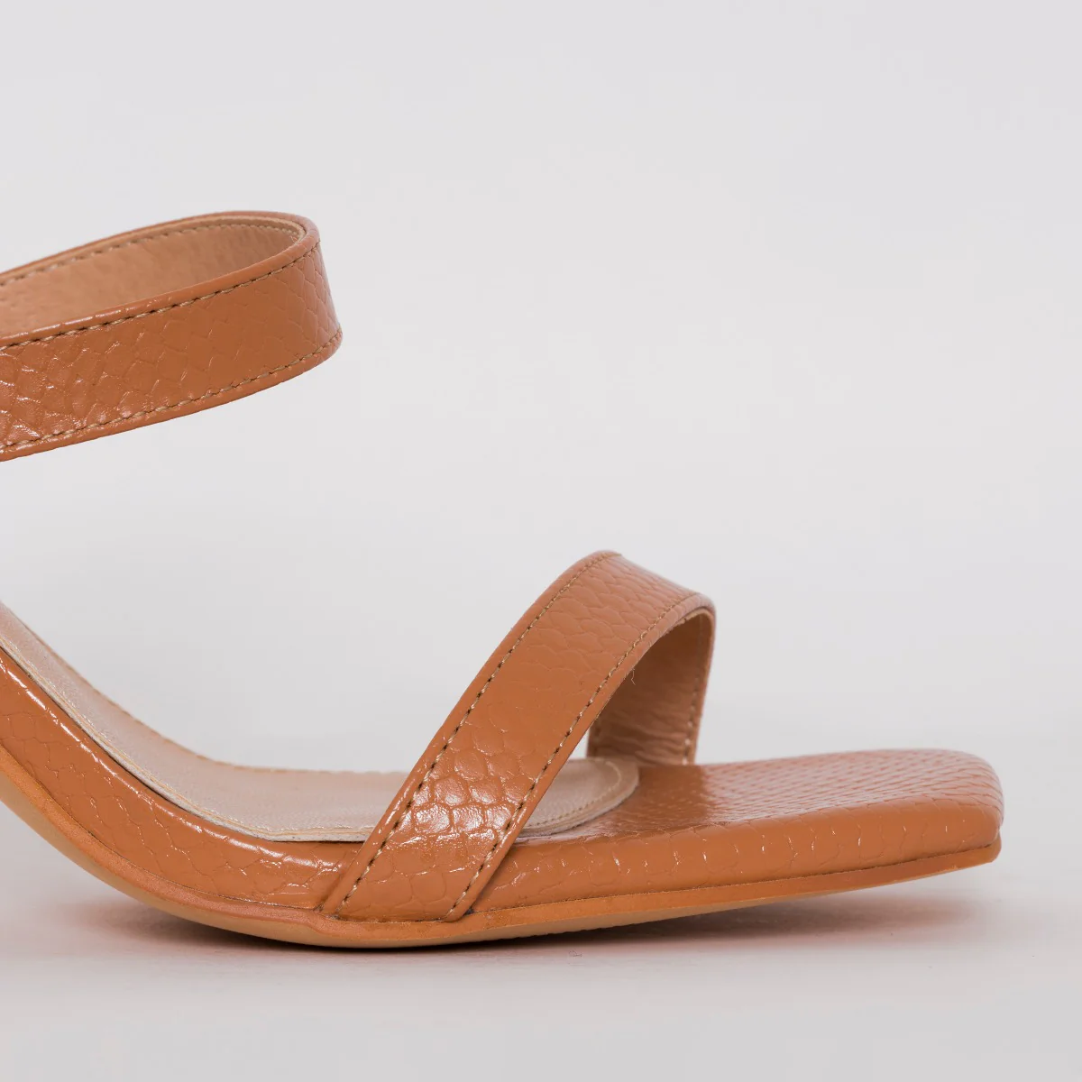 Dalla Wide Fit Nude Snake Print Mid Heel Mules - Image 2