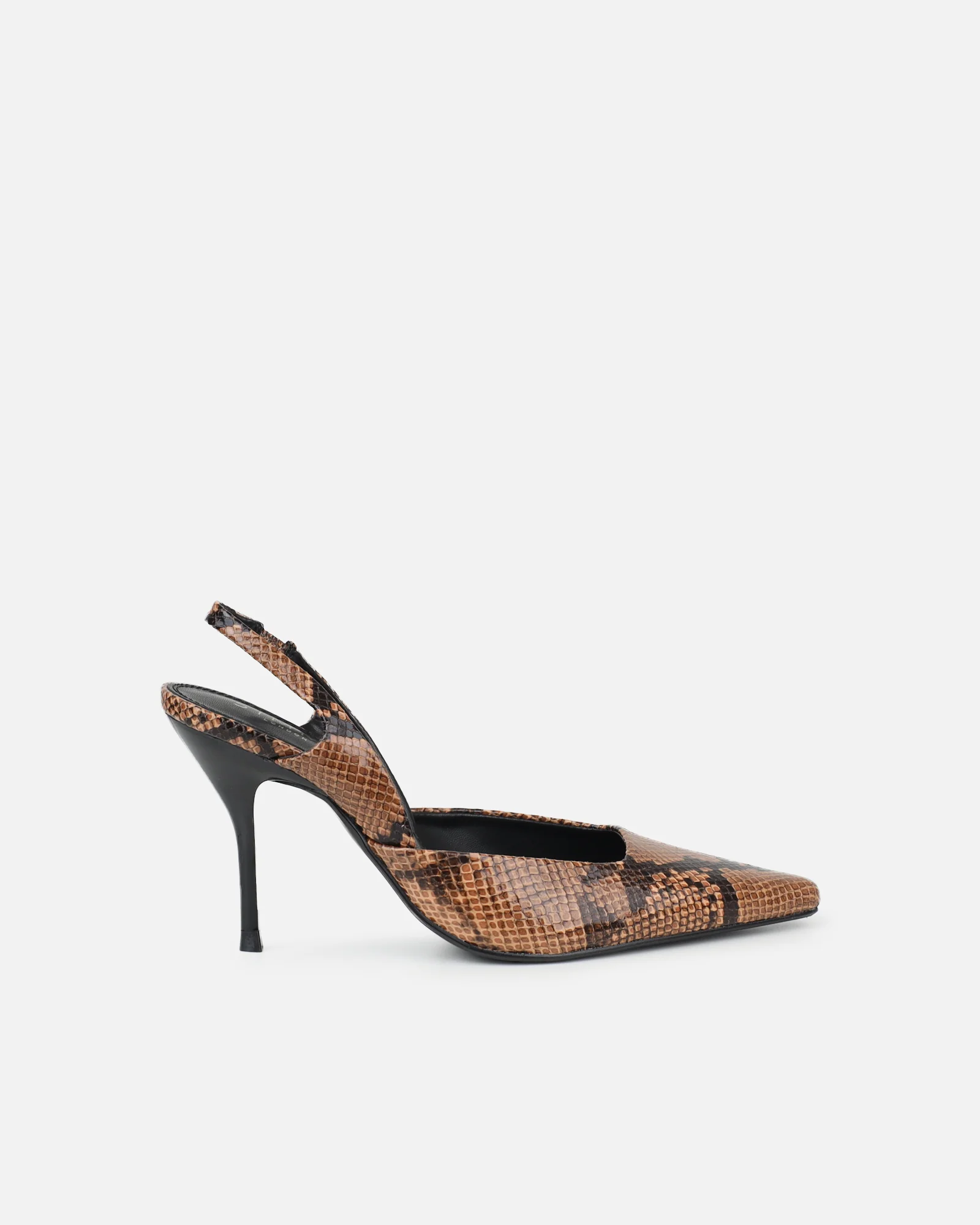 Darcia beige snake effect sling back court shoes - Image 2