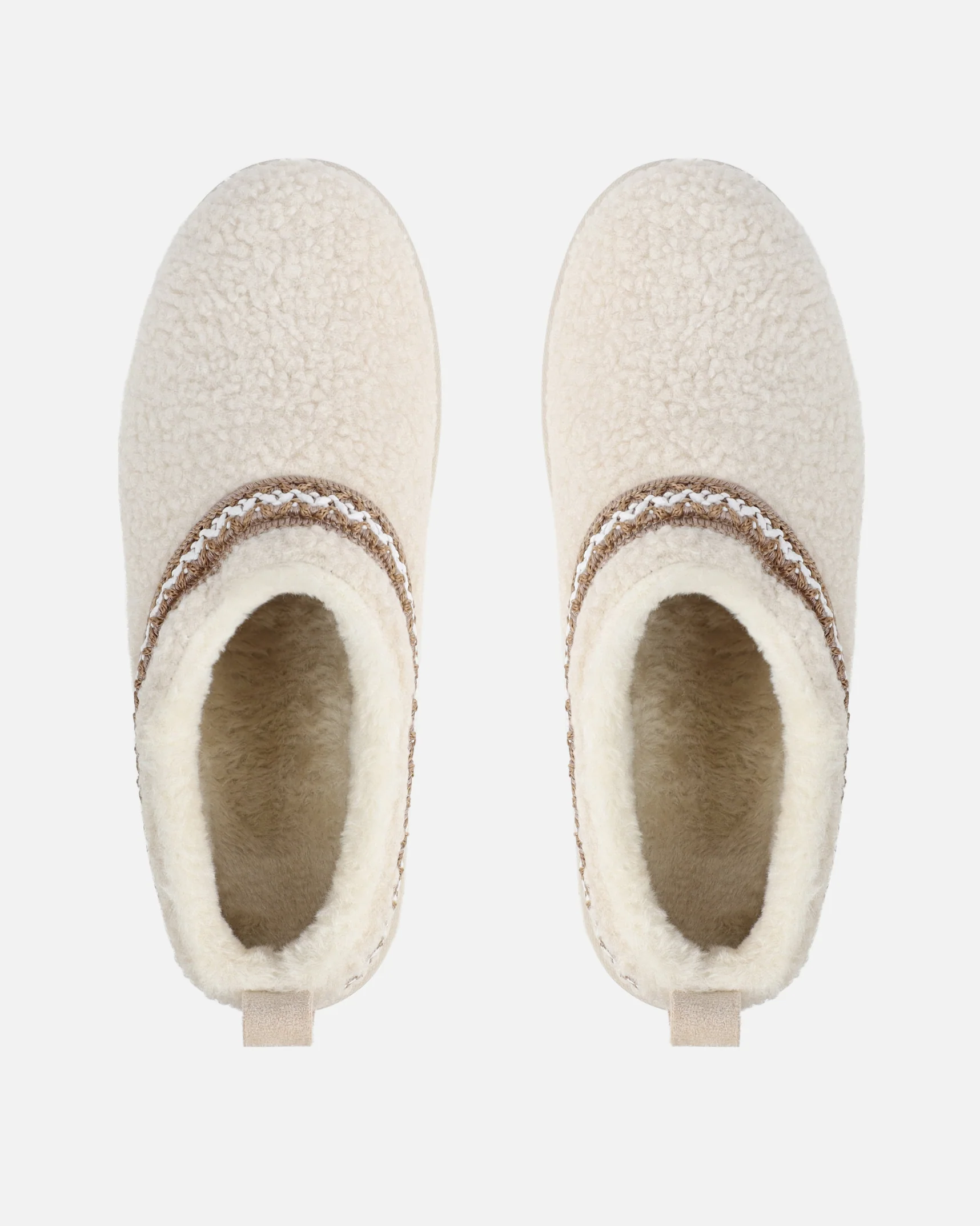 Darick Beige Borg Backless Slippers - Image 3