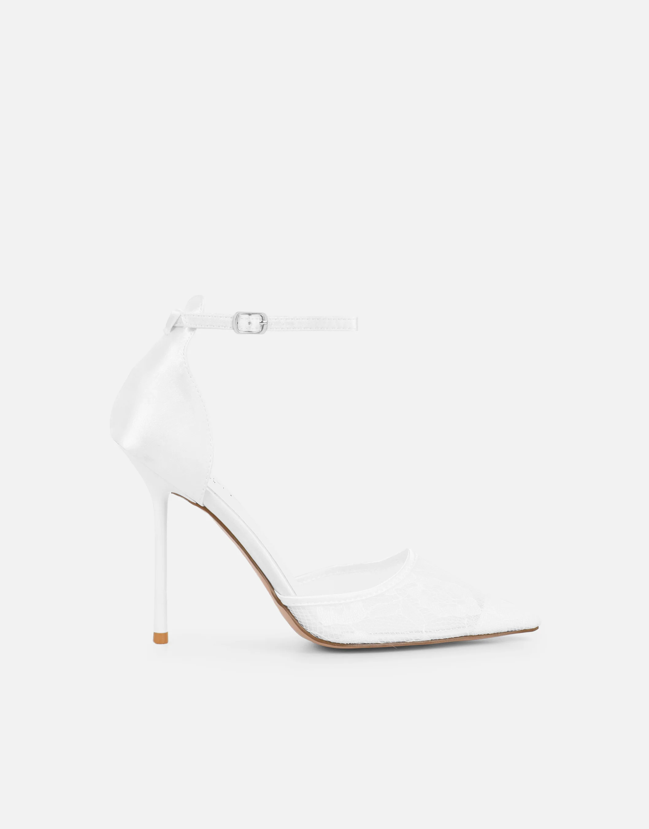 Deena White Lace Court Shoes - Image 2