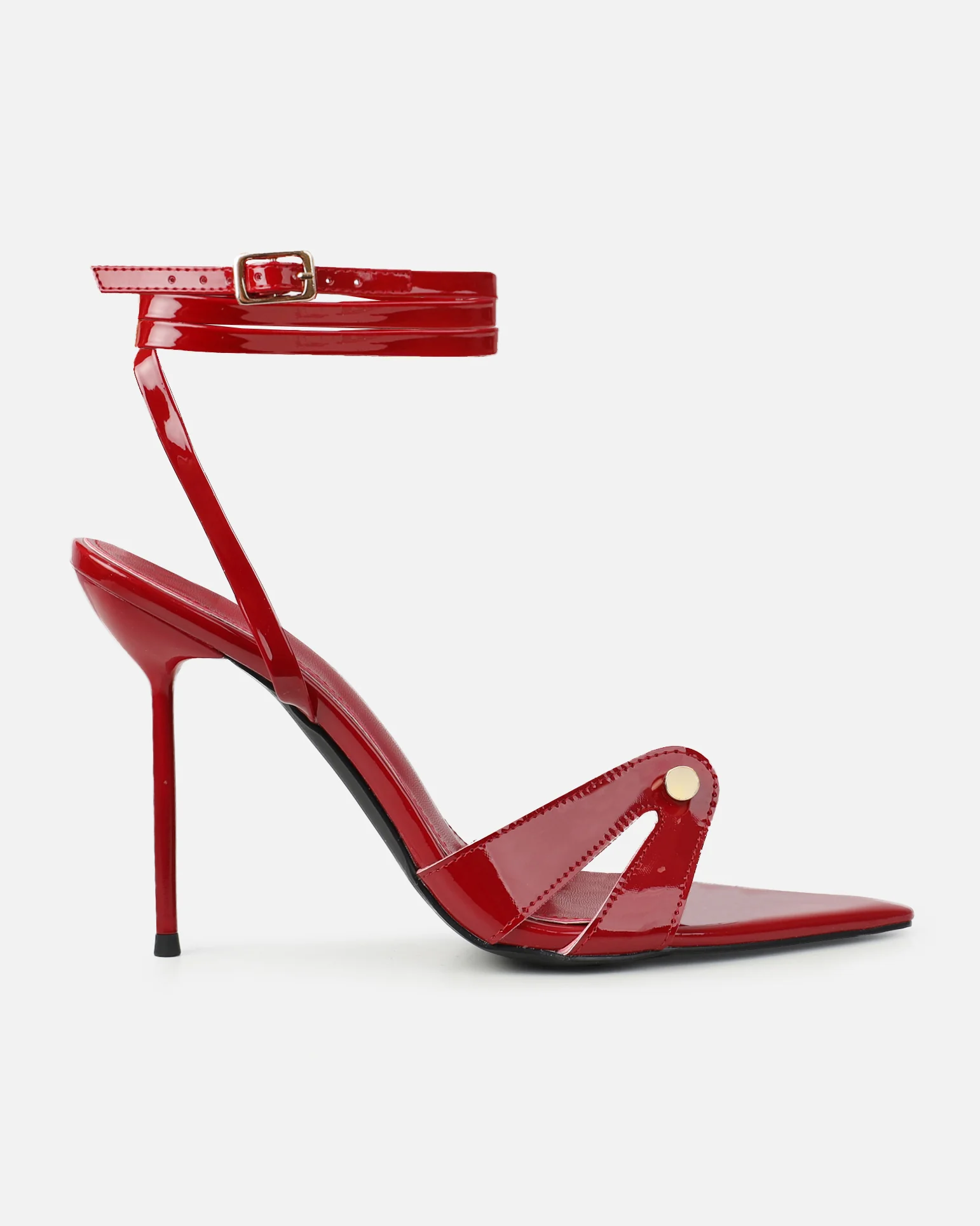 Ebby Dark Red Patent Stiletto Heels - Image 2