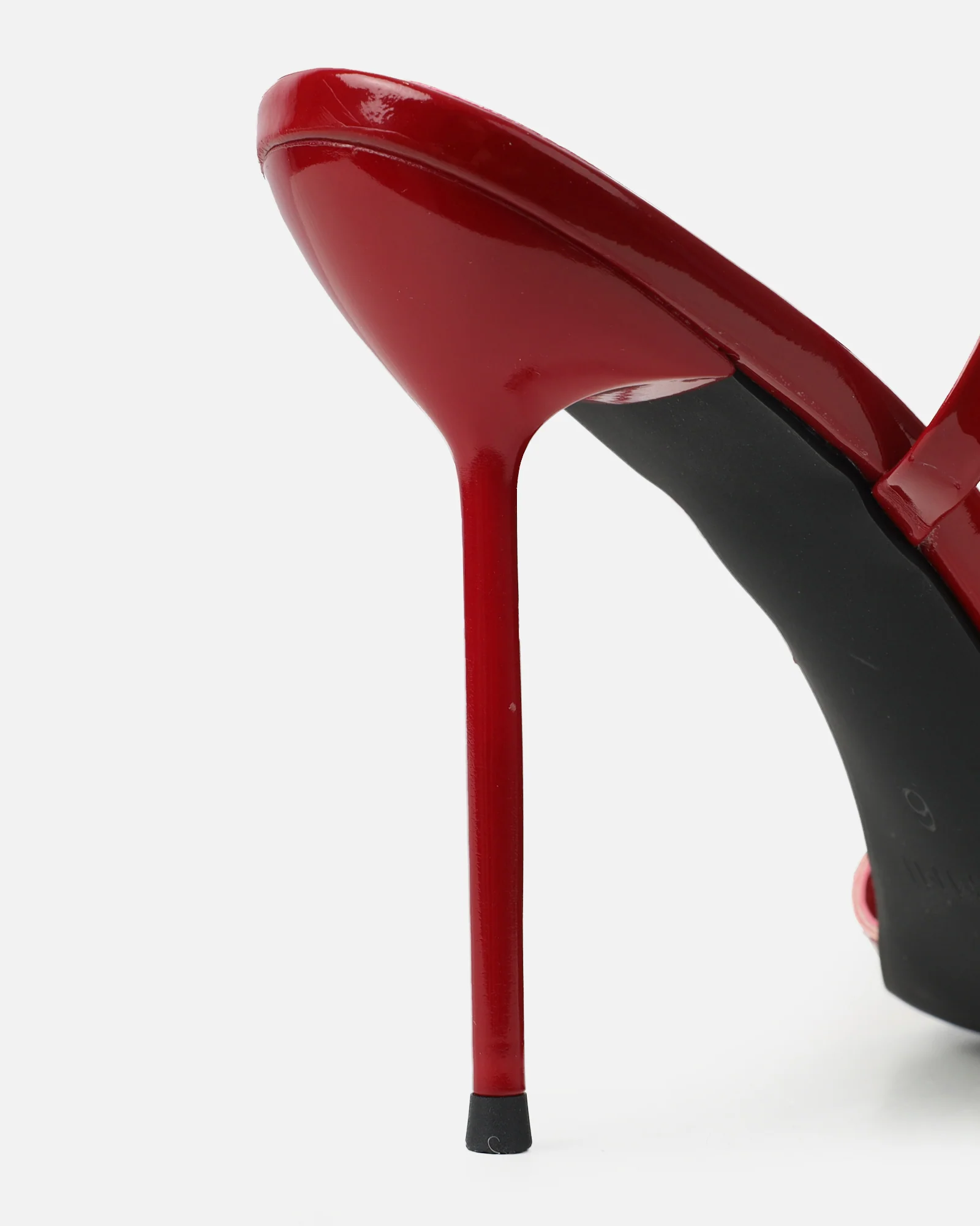 Ebby Dark Red Patent Stiletto Heels - Image 3