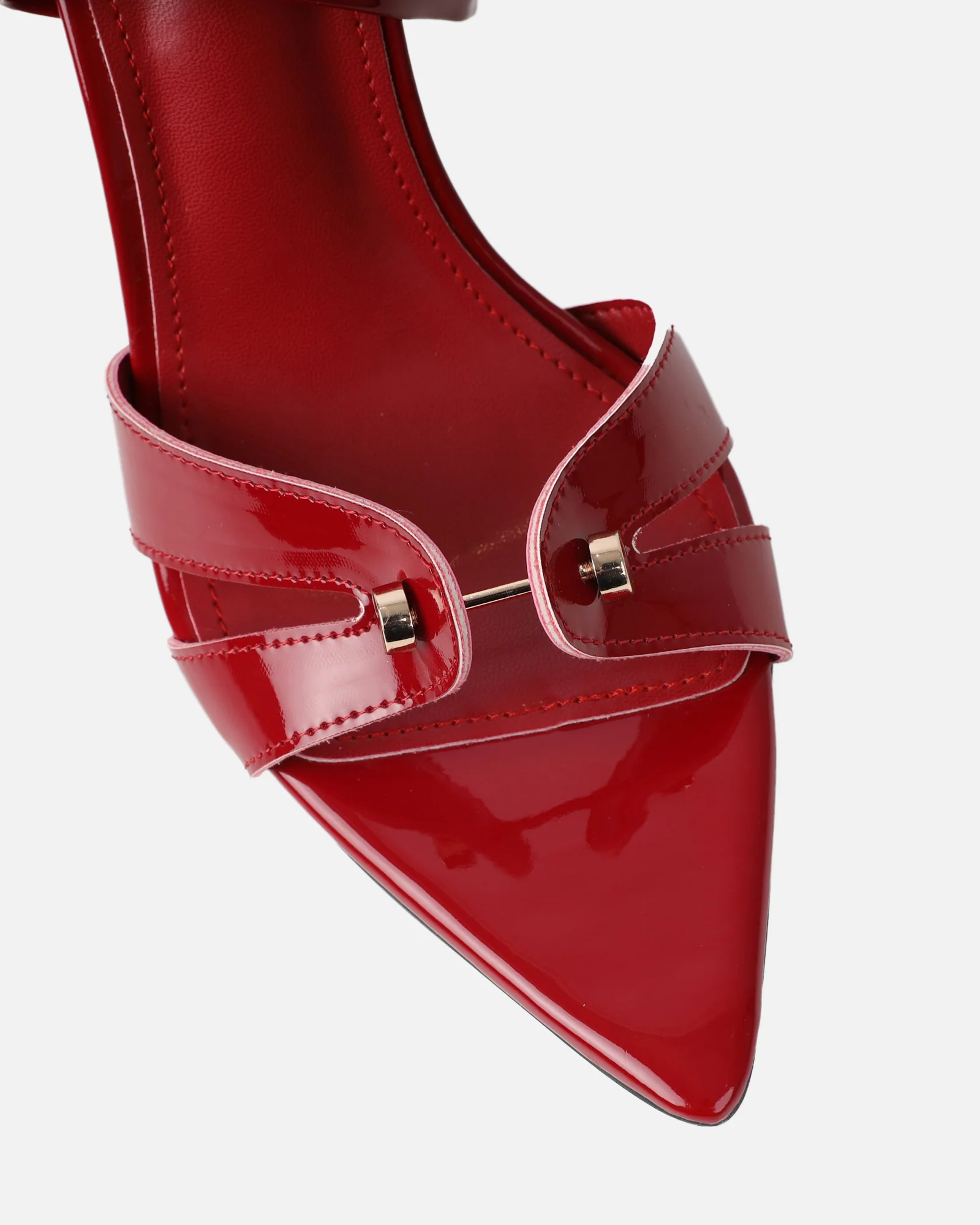 Ebby Dark Red Patent Stiletto Heels - Image 4