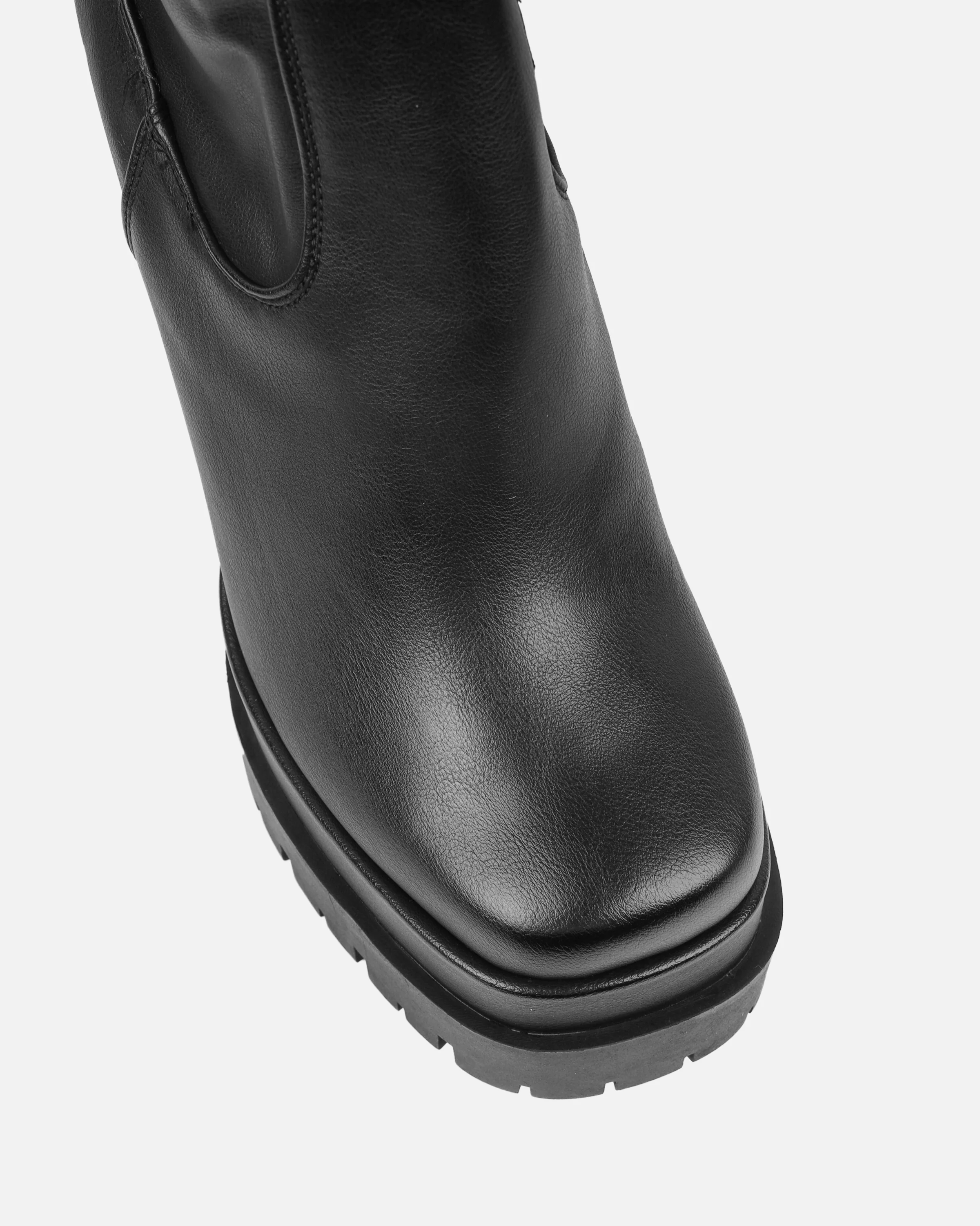 Ebenezer Black Thigh High Chunky Platform Boots - Image 4