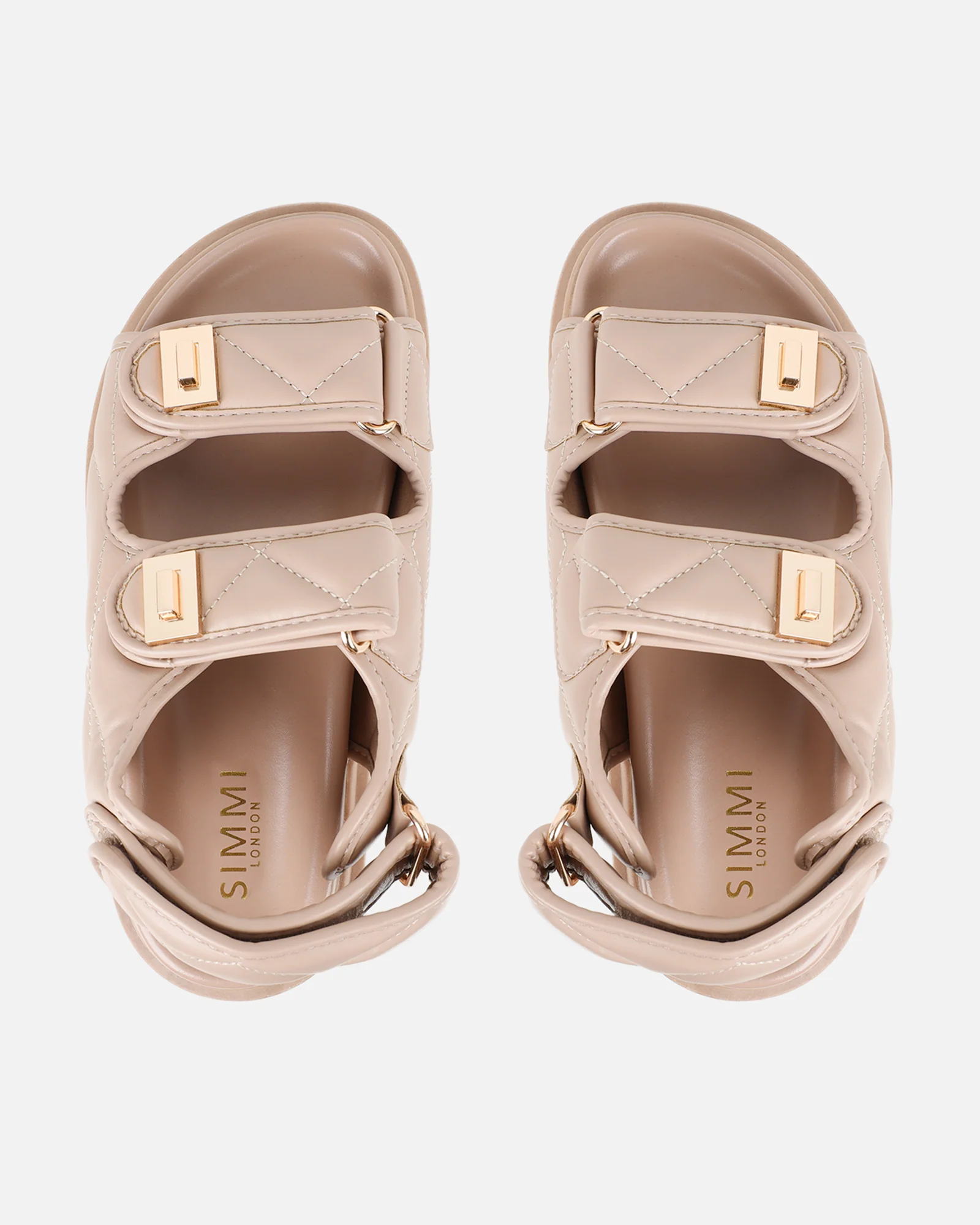 Eboni Nude Chunky Flat Sandals - Image 3