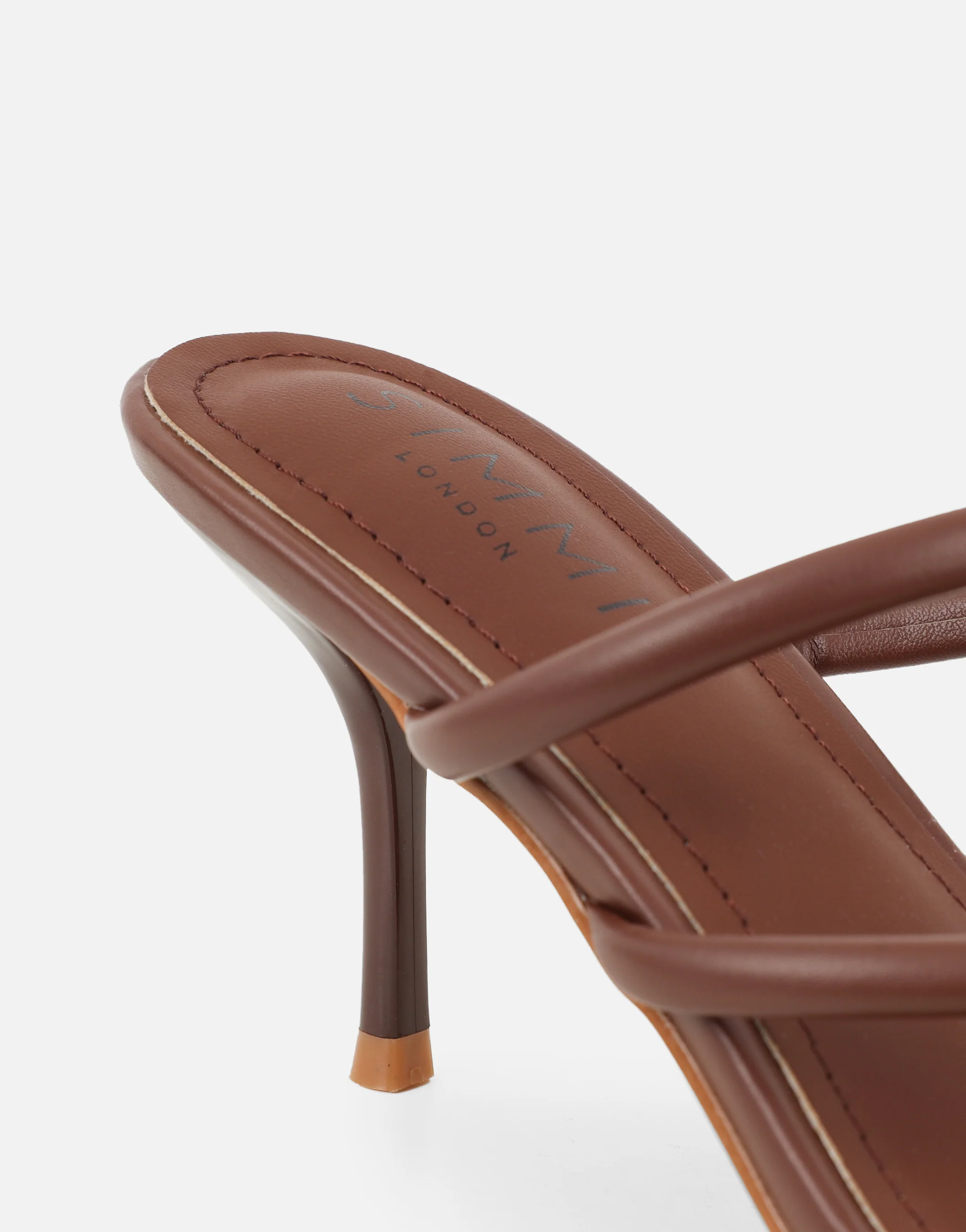Eleanor Brown Gold Toe Post Detail Mules - Image 3