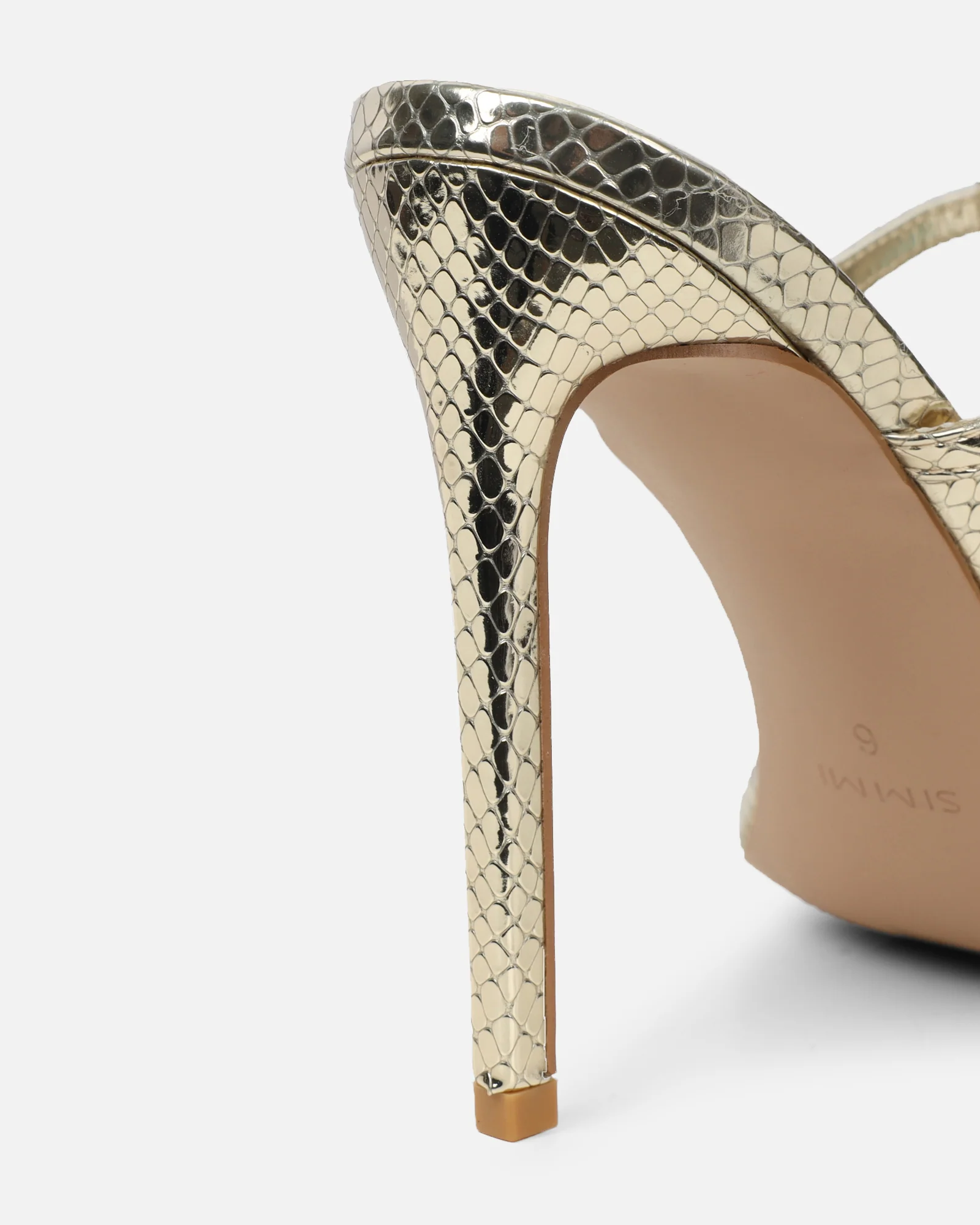 Elexi Light Gold Stone Embellished Heeled Sandals - Image 3