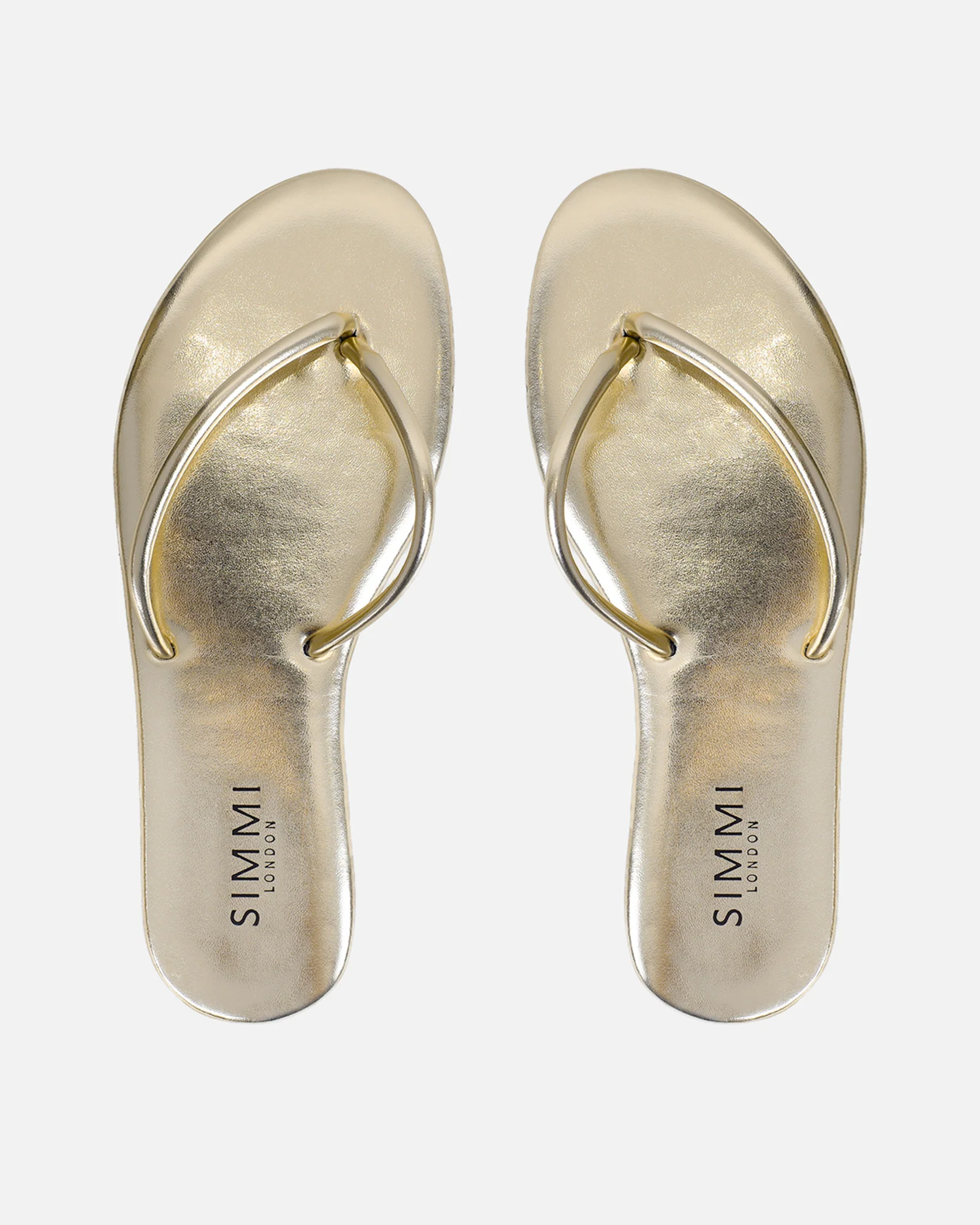 Elmas Gold Metallic Toe Post Sandals - Image 3