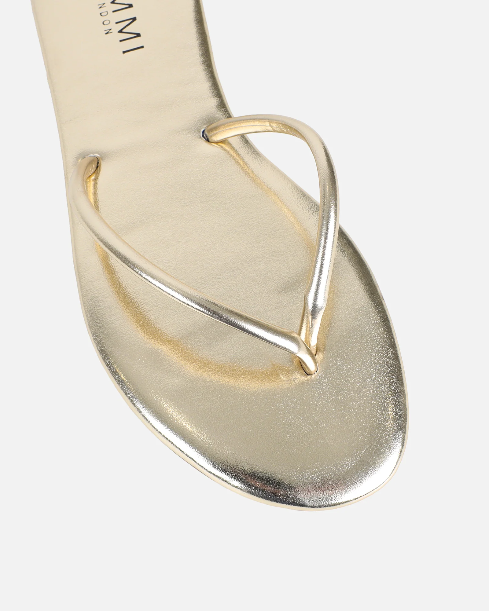 Elmas Gold Metallic Toe Post Sandals - Image 4