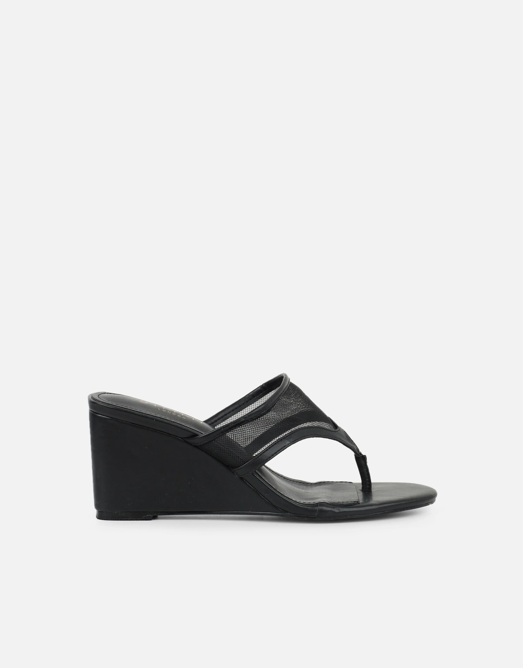 Elsie Black Mesh Mules - Image 2