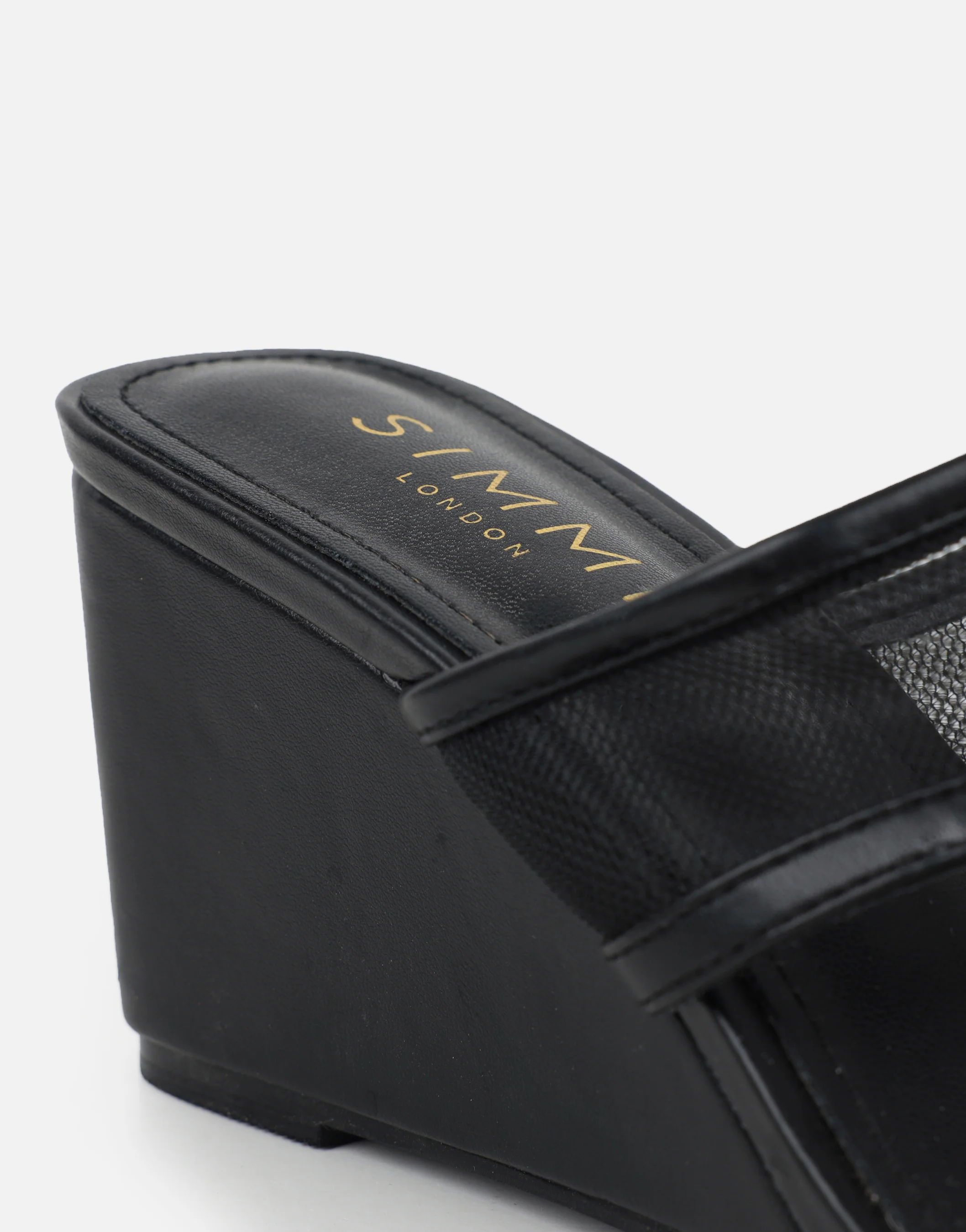 Elsie Black Mesh Mules - Image 3