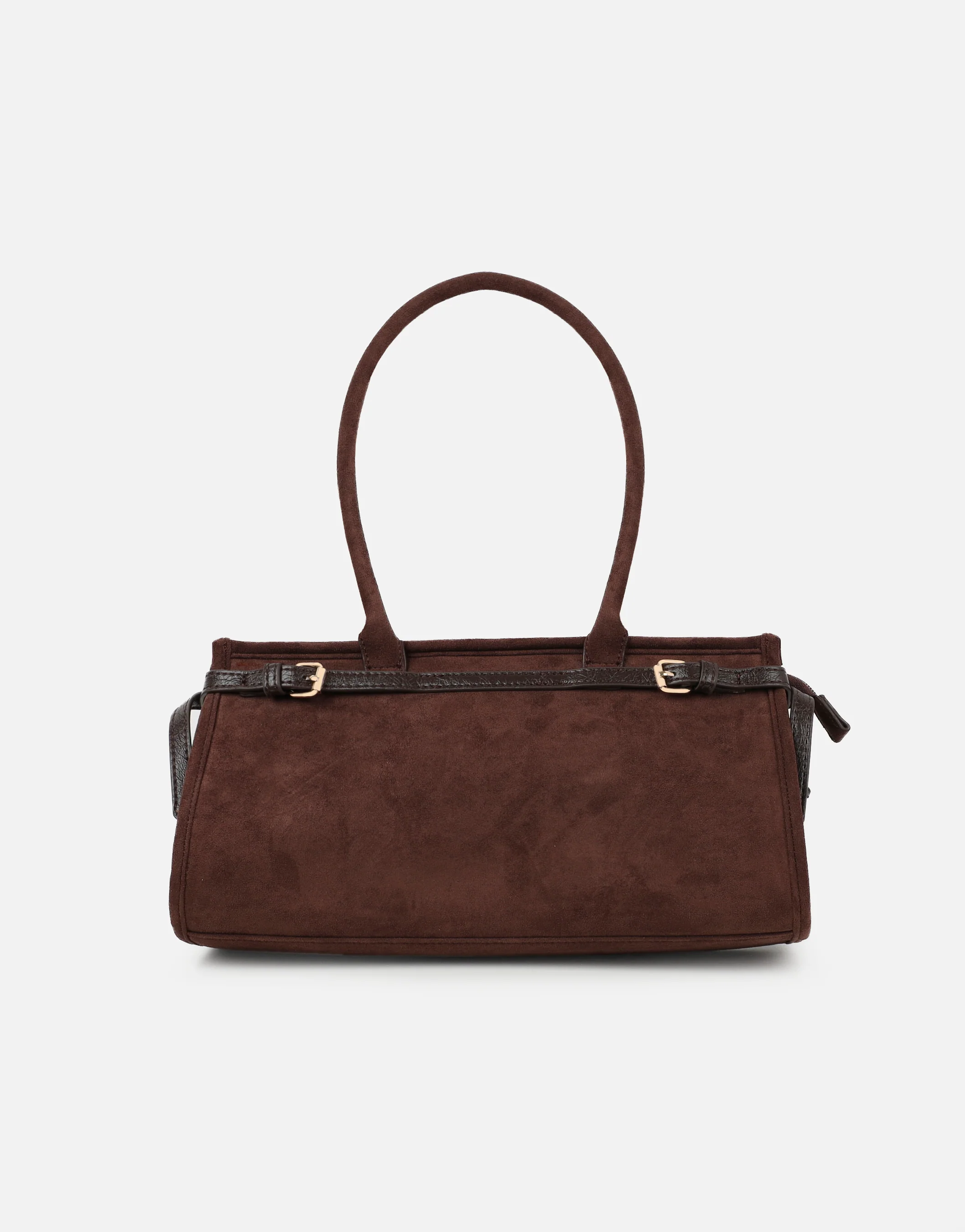 Eos Chocolate Suede Handbag - Image 4