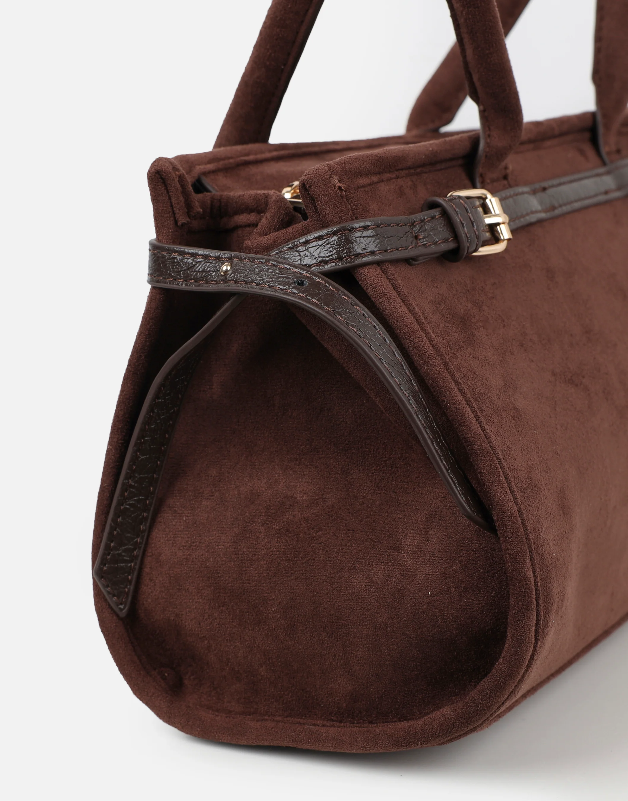 Eos Chocolate Suede Handbag - Image 5
