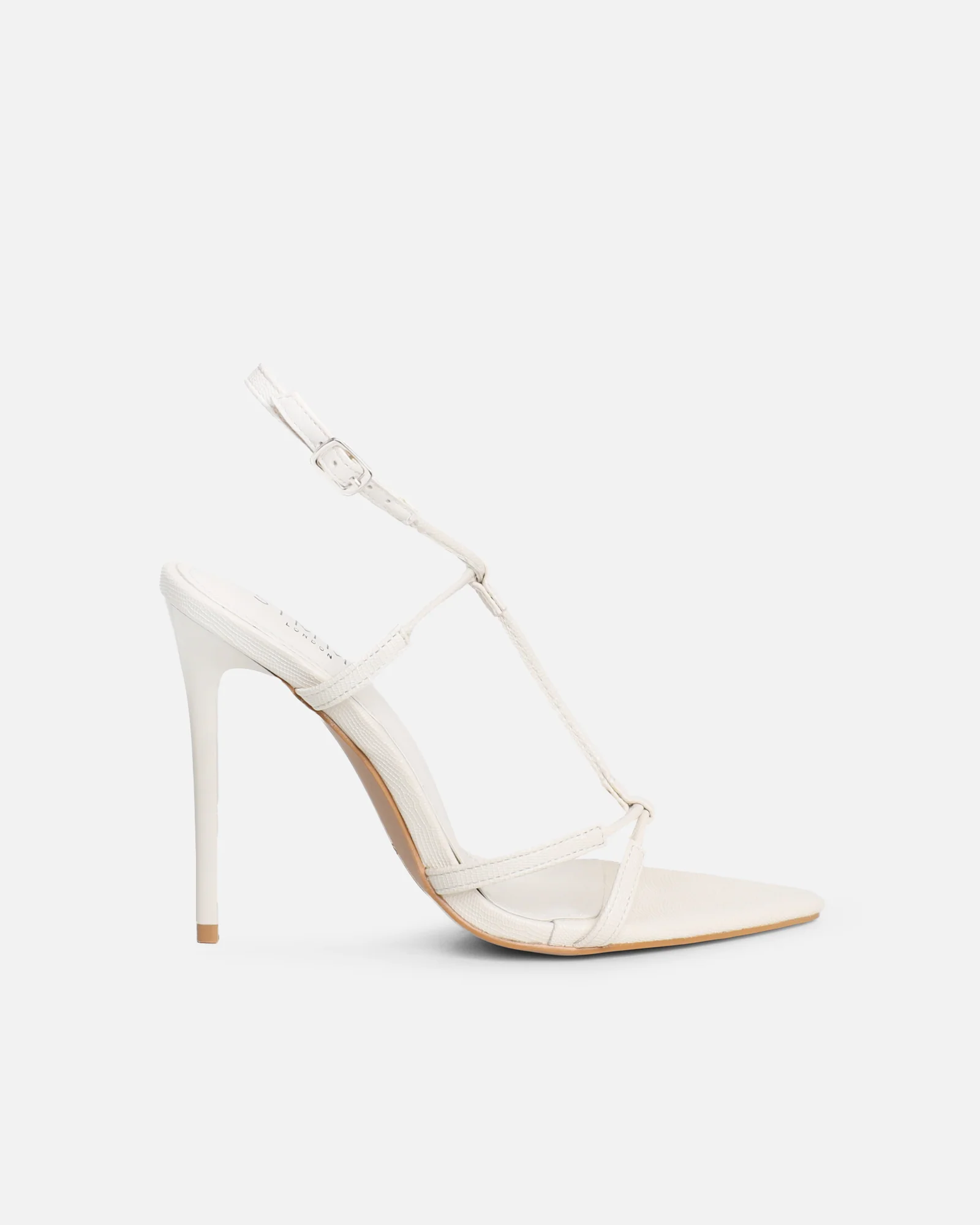 Evara Stone Lizard Strappy Heeled Sandals - Image 2