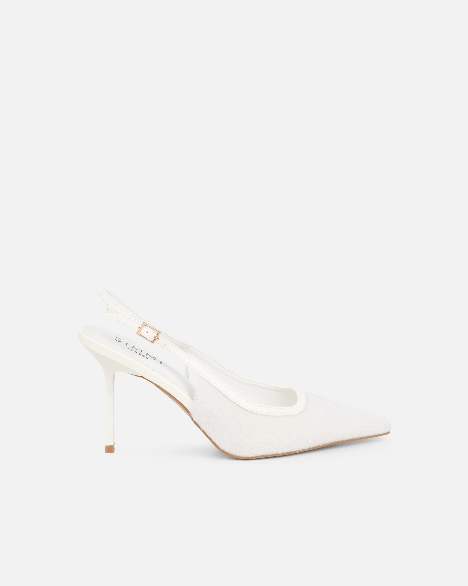 Exmoor White Plush Slingback Courts - Image 2