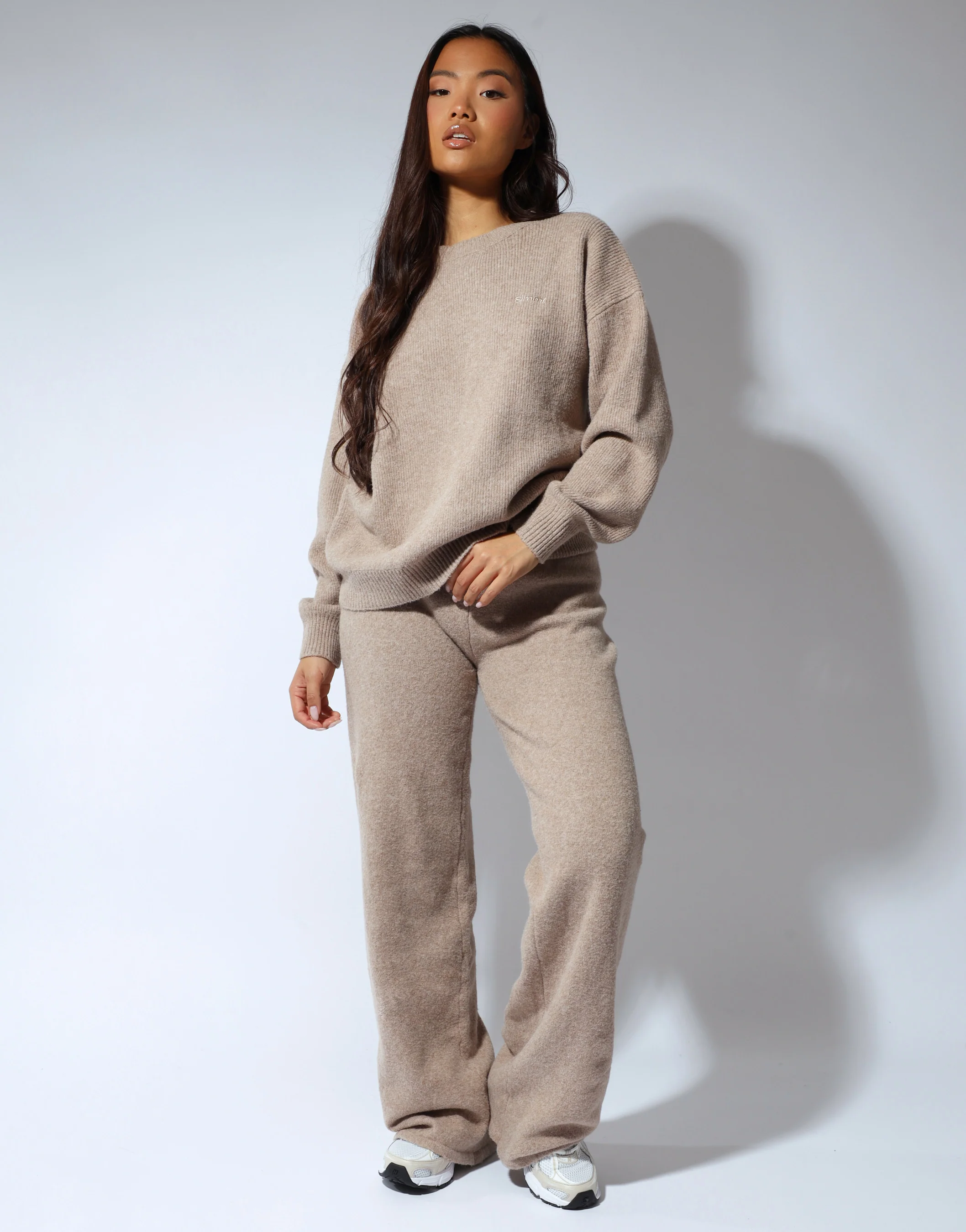 Faye Simmi studios soft touch crew neck in oatmeal - Image 2